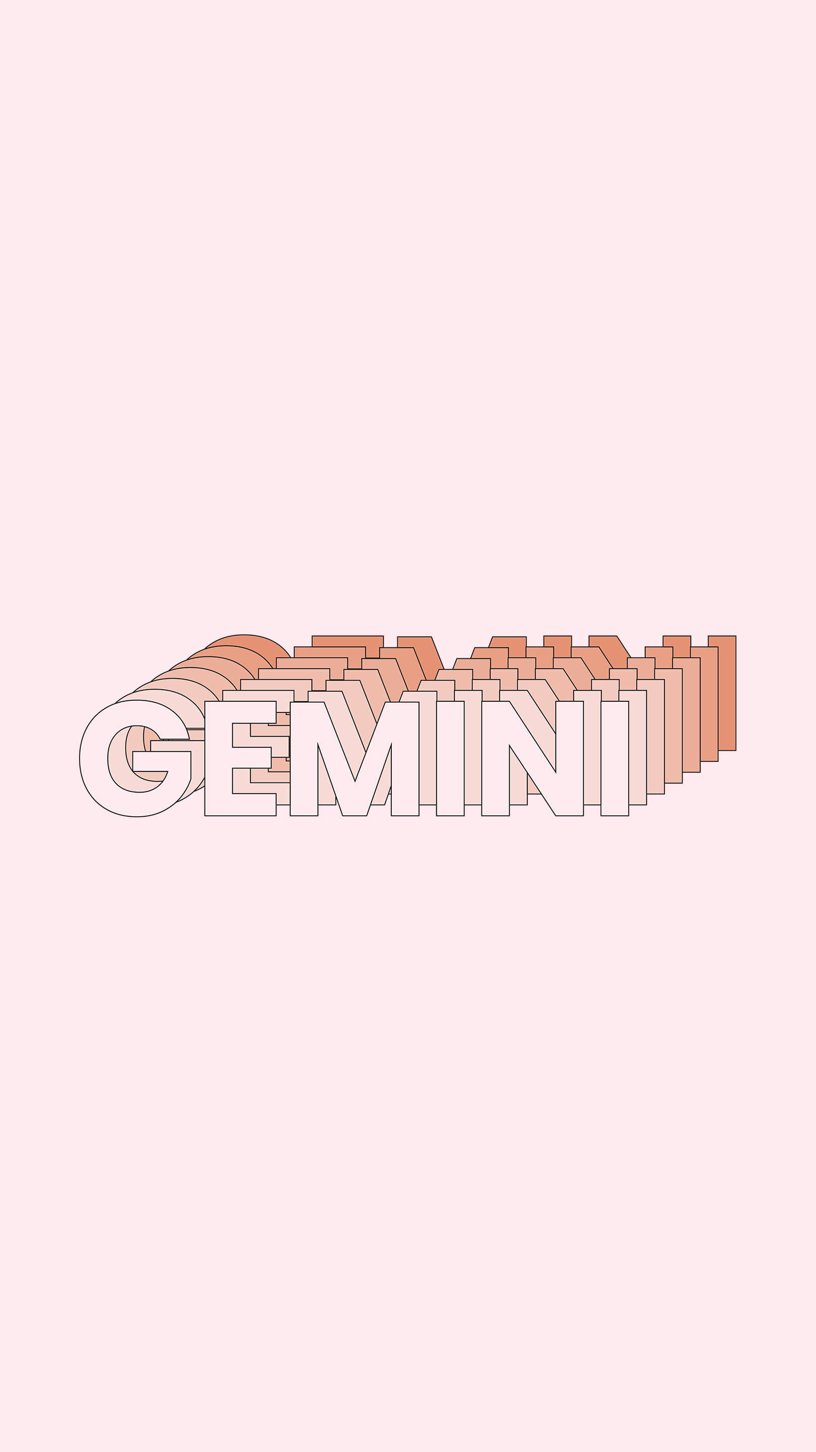 Gemini, pink, white letters, 2K Phone Wallpaper