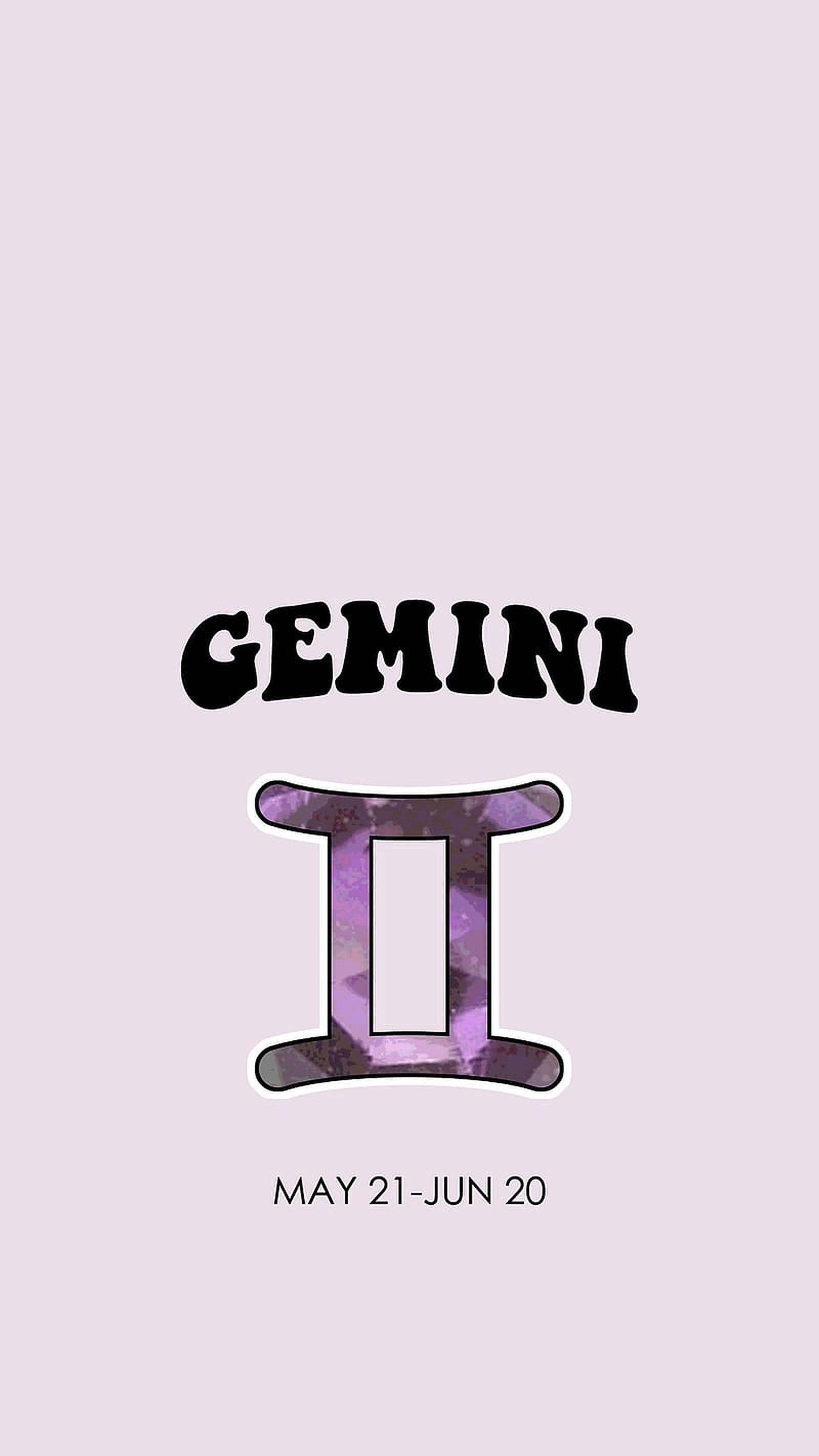 Gemini, zodiac sign, purple marble texture, 2K Phone Wallpaper