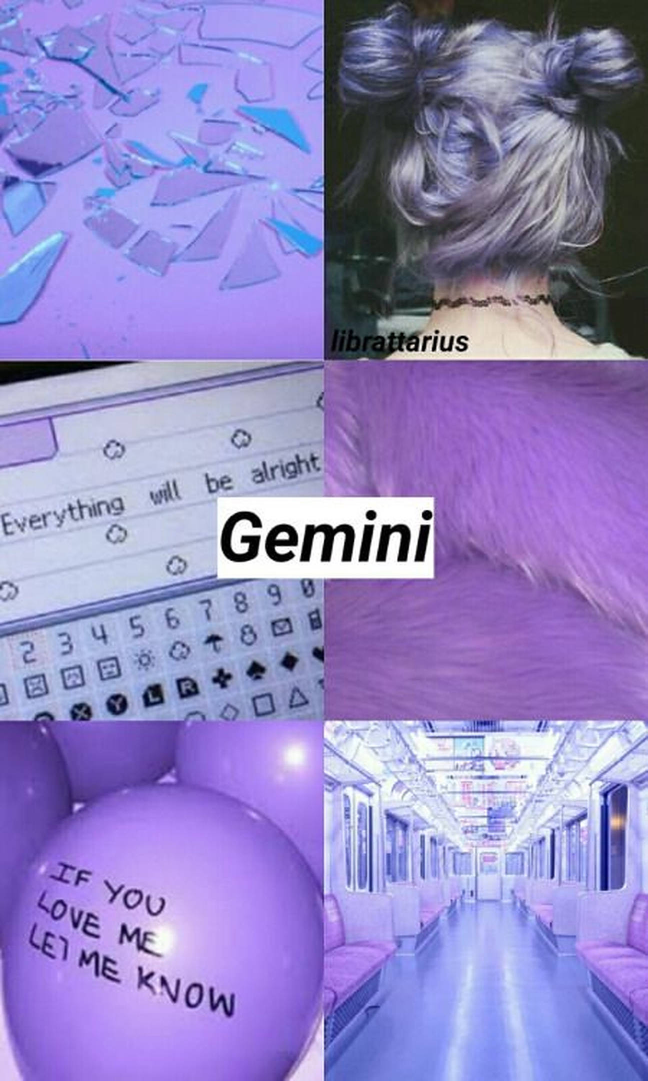 Gemini, purple, shattered glass, Full HD Phone Wallpaper