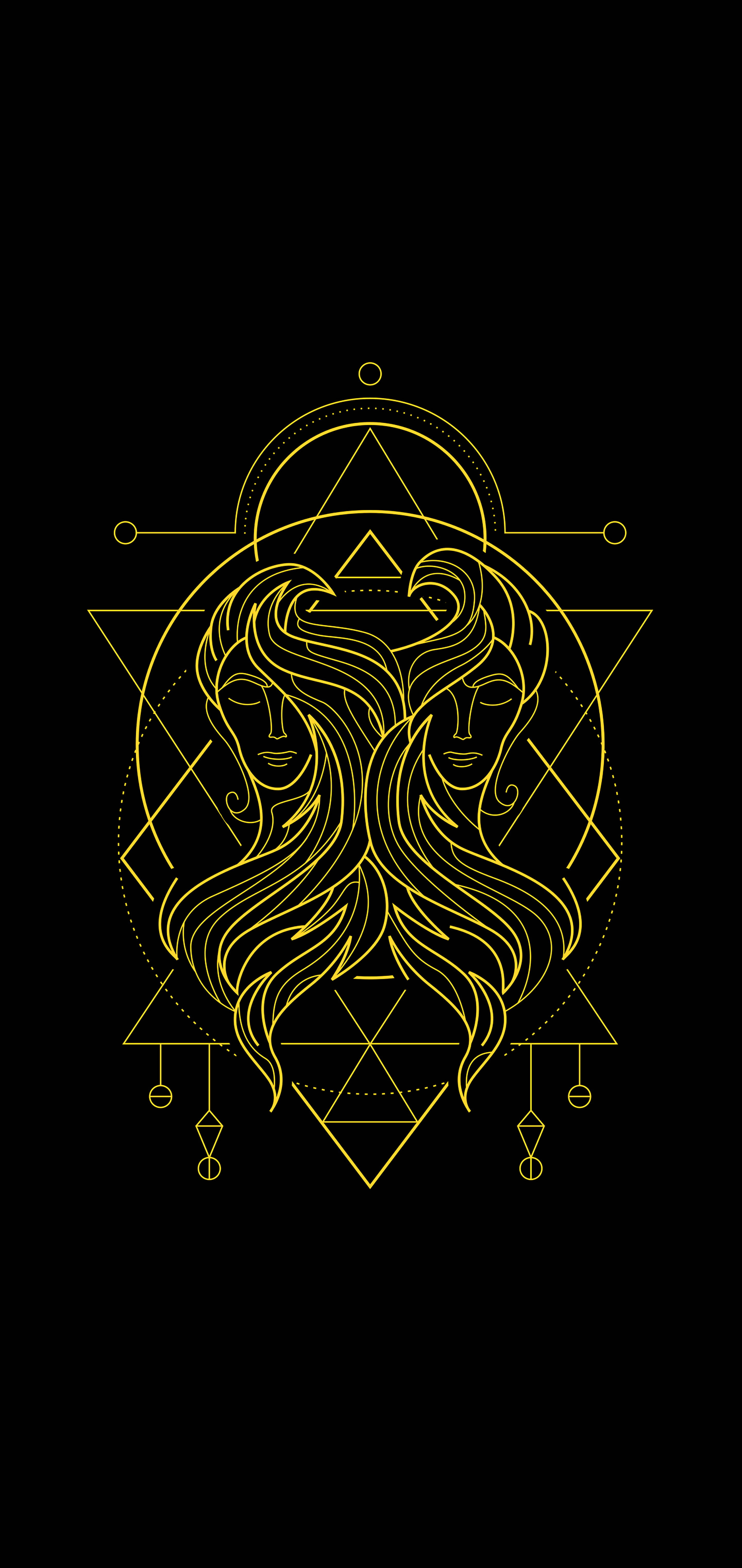 Gemini, female twins, flowing hair, 5K Phone Wallpaper
