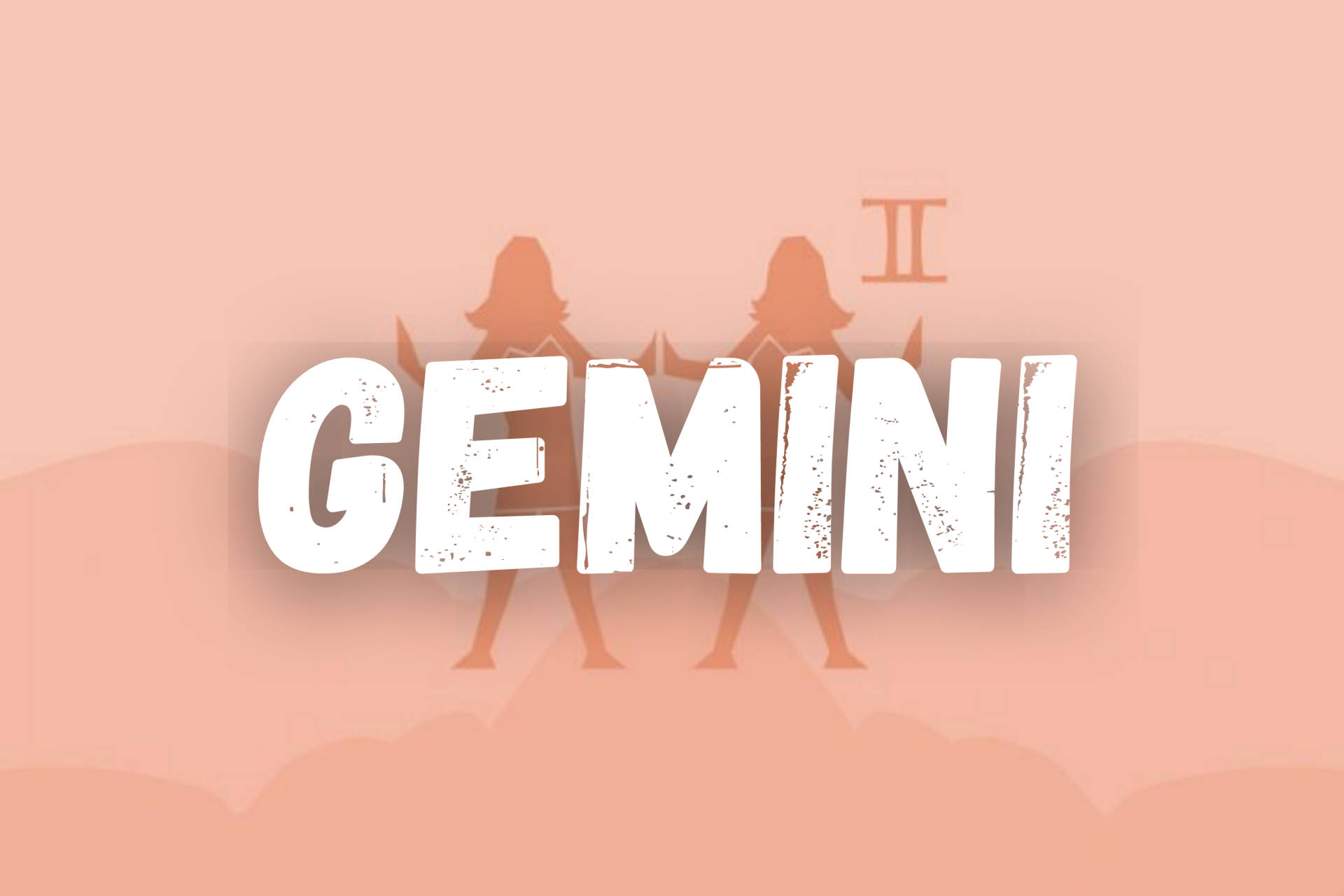 Gemini, zodiac symbol, twin silhouettes, Full HD Desktop Wallpaper