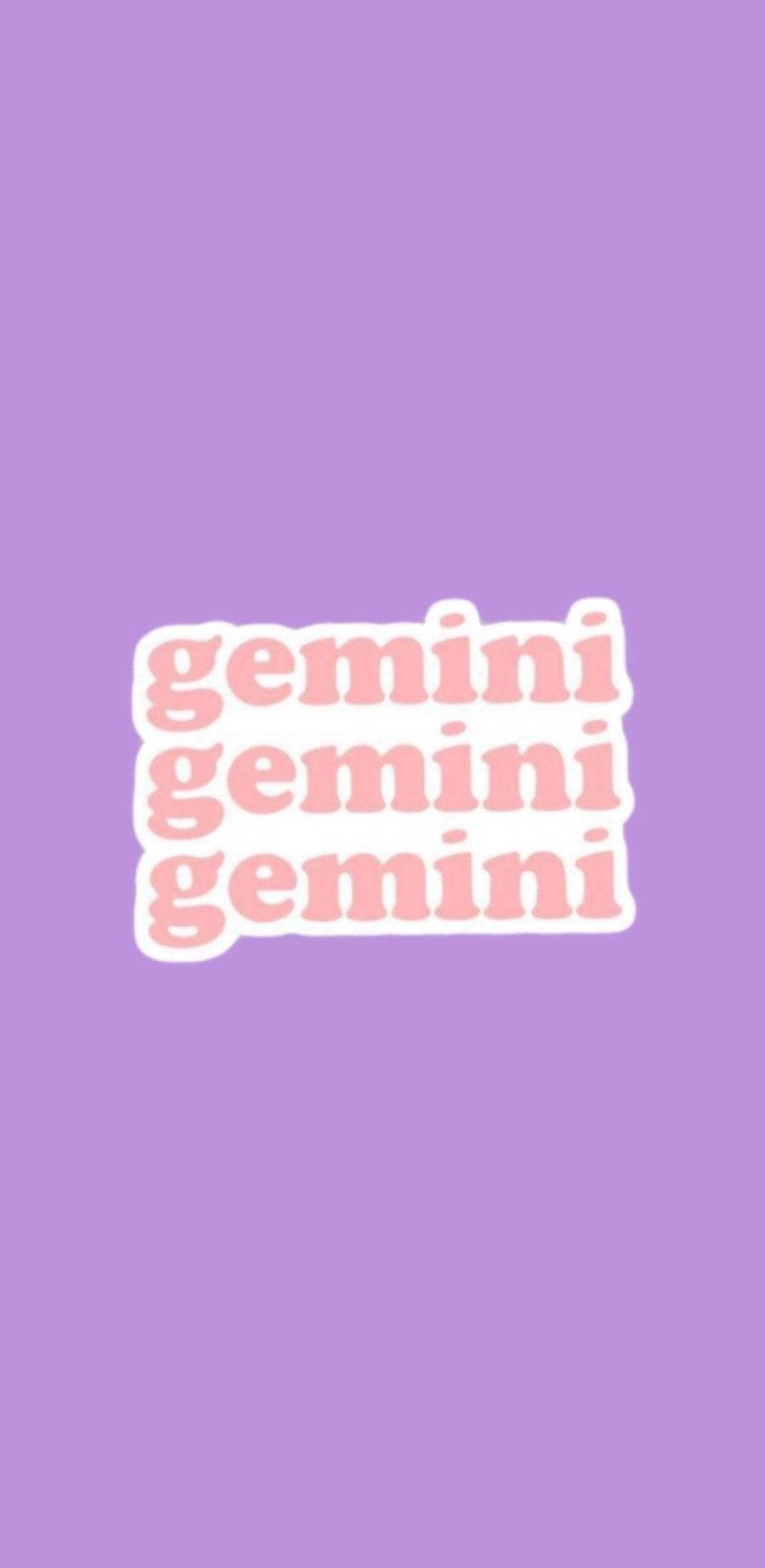 Gemini, zodiac, purple, 2K Phone Wallpaper