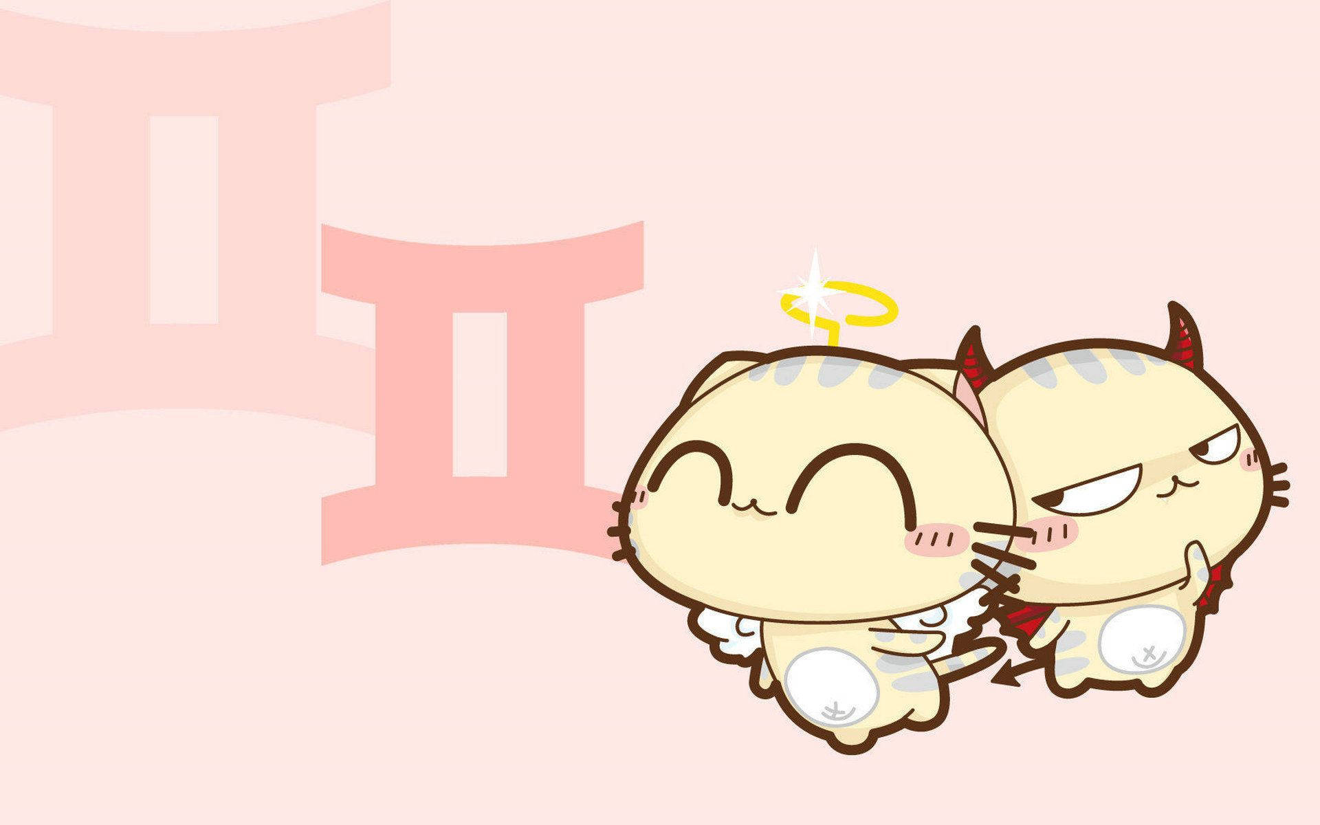 Gemini, angelic cat, demonic cat, Full HD Desktop Wallpaper