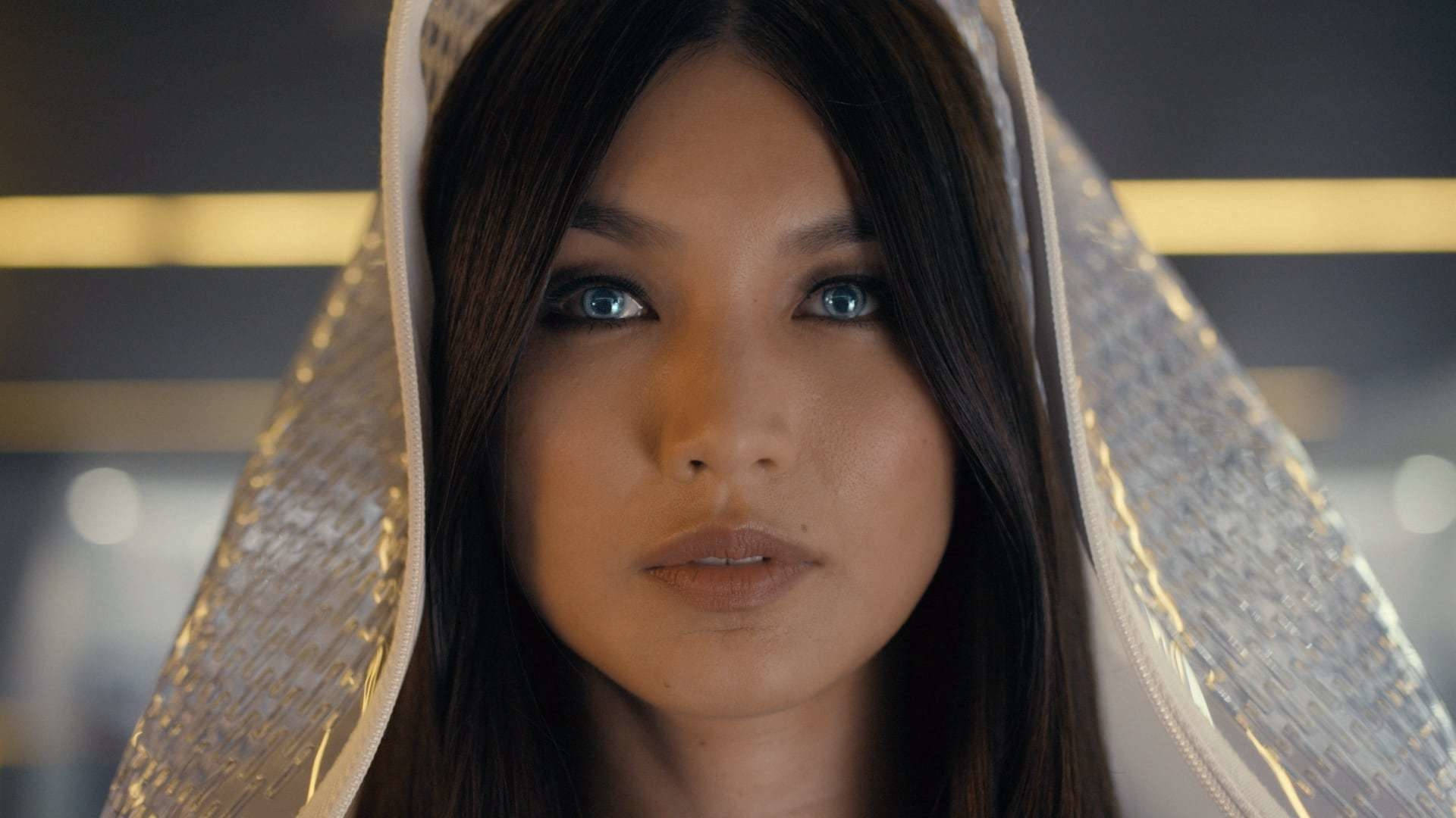 Gemma Chan, blue eyes, dark hair, Full HD Desktop Wallpaper