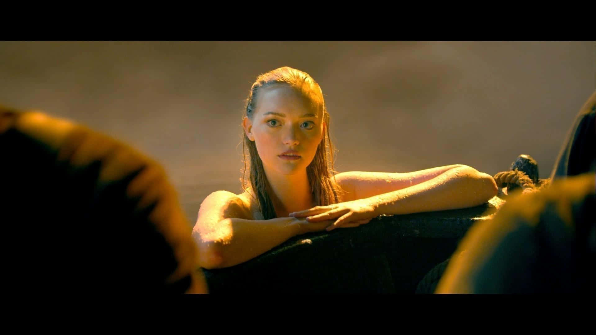 Gemma Ward, wet hair, dark surface, Full HD Desktop Wallpaper