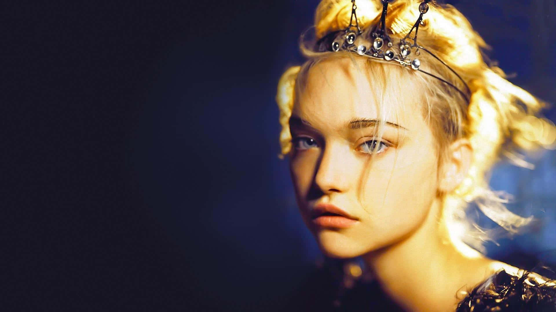 Gemma Ward, blonde hair, jeweled crown, Full HD Desktop Wallpaper