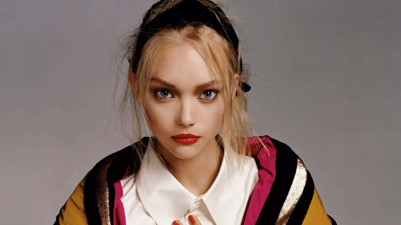 Gemma Ward, red lips, blue eyes, HD Desktop Wallpaper
