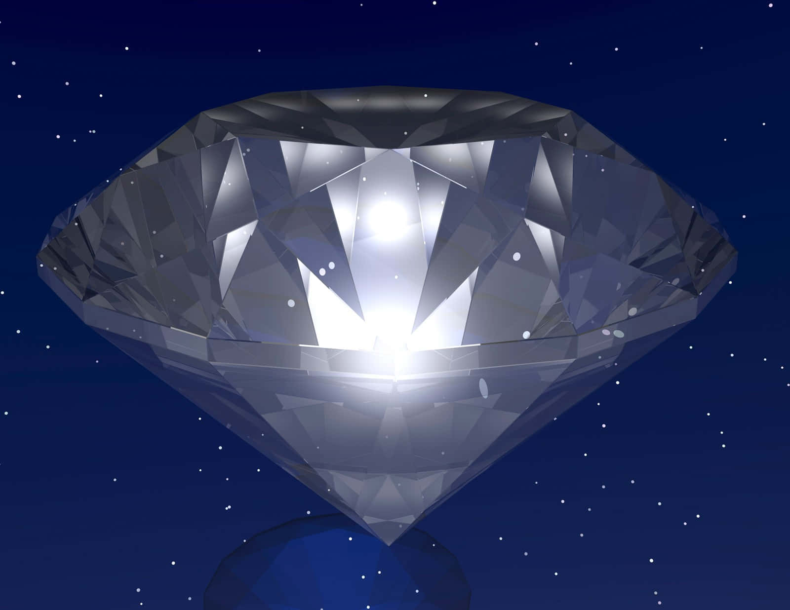 round cut diamond, glowing diamond, starry night sky, HD Desktop Wallpaper