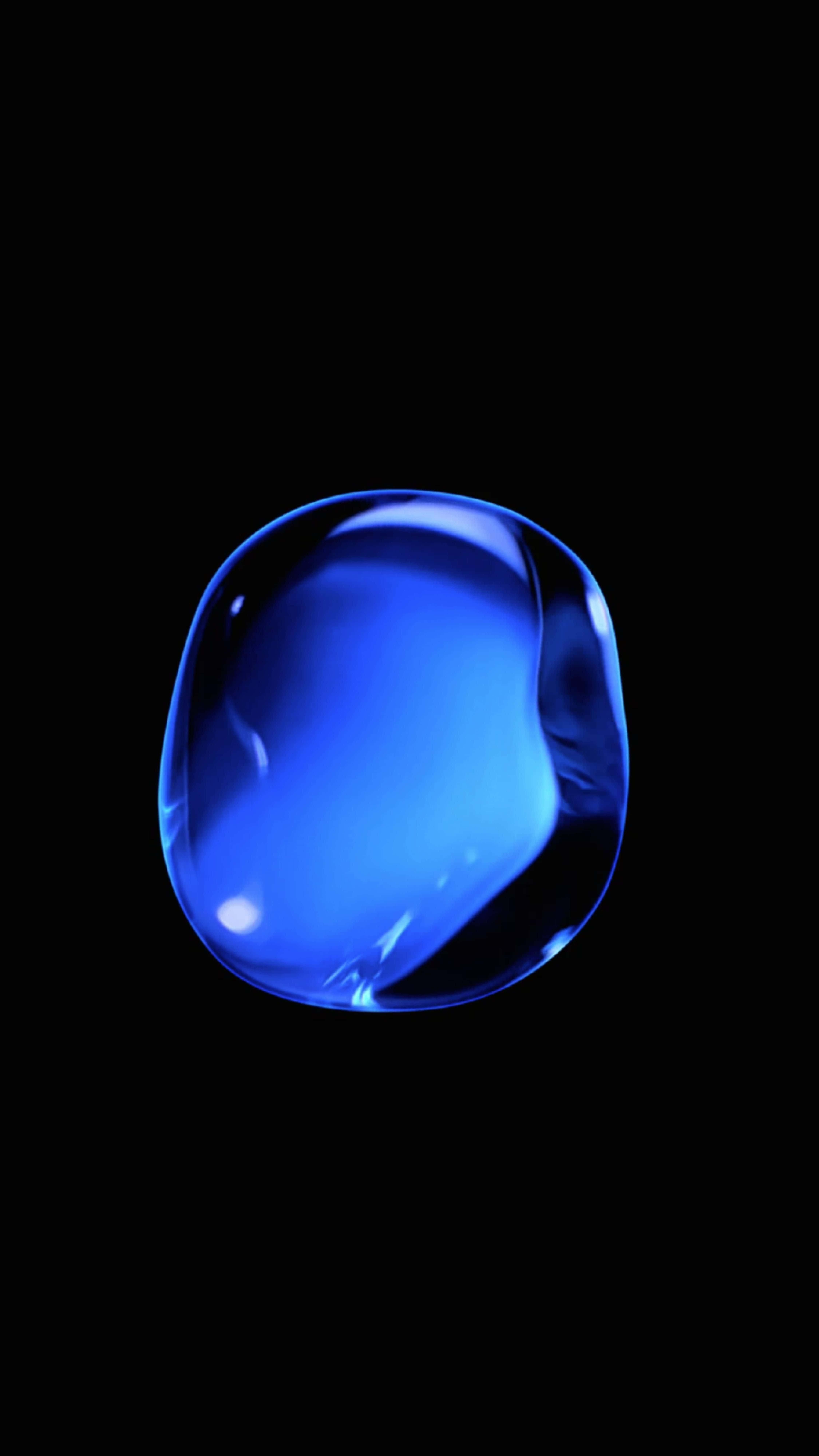 iPhone 7 Plus, Blue Gemstone, luminous blue droplet, 8K Phone Wallpaper