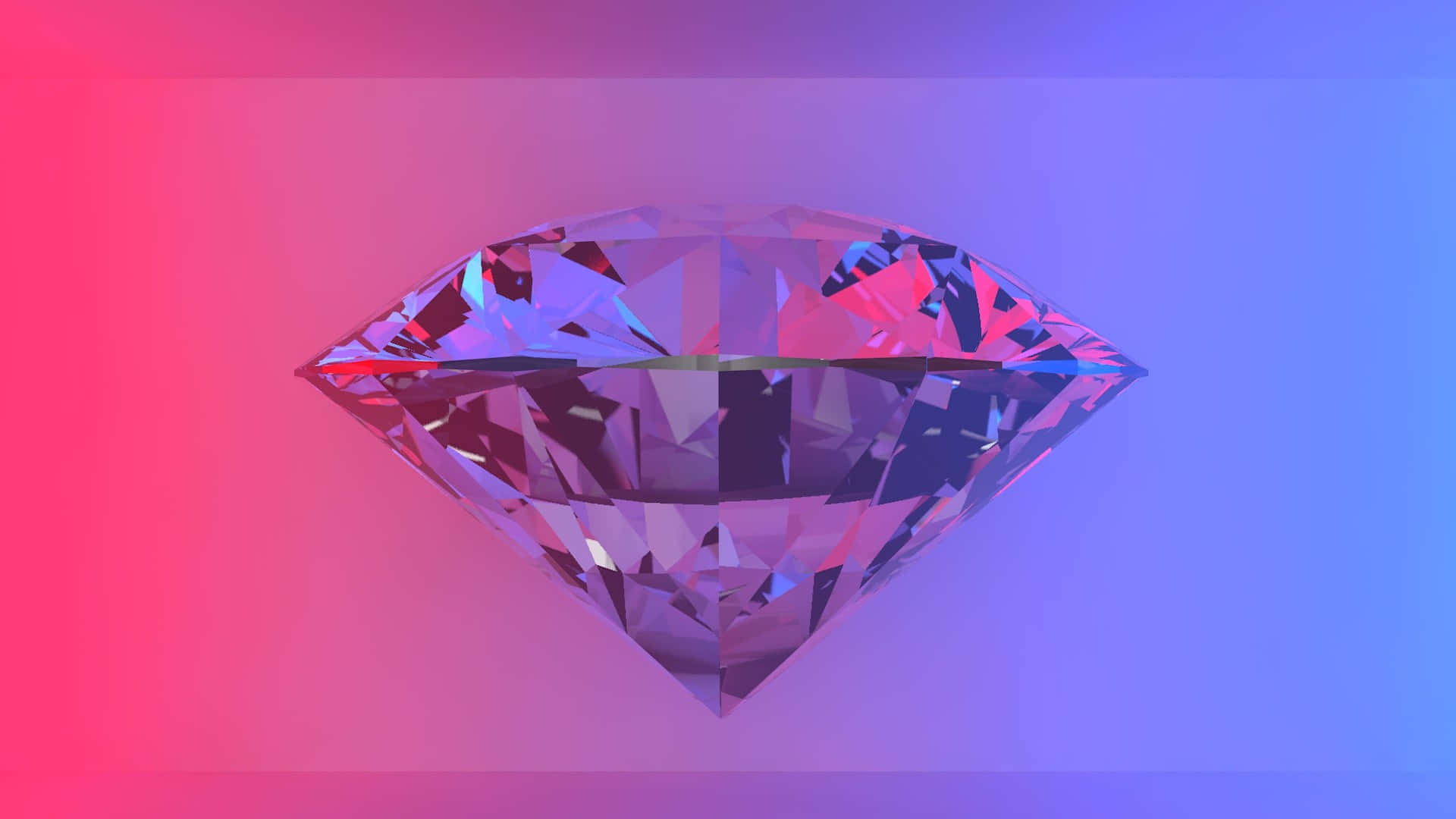 diamond, gradient pink and blue background, digital art, Full HD Desktop Wallpaper