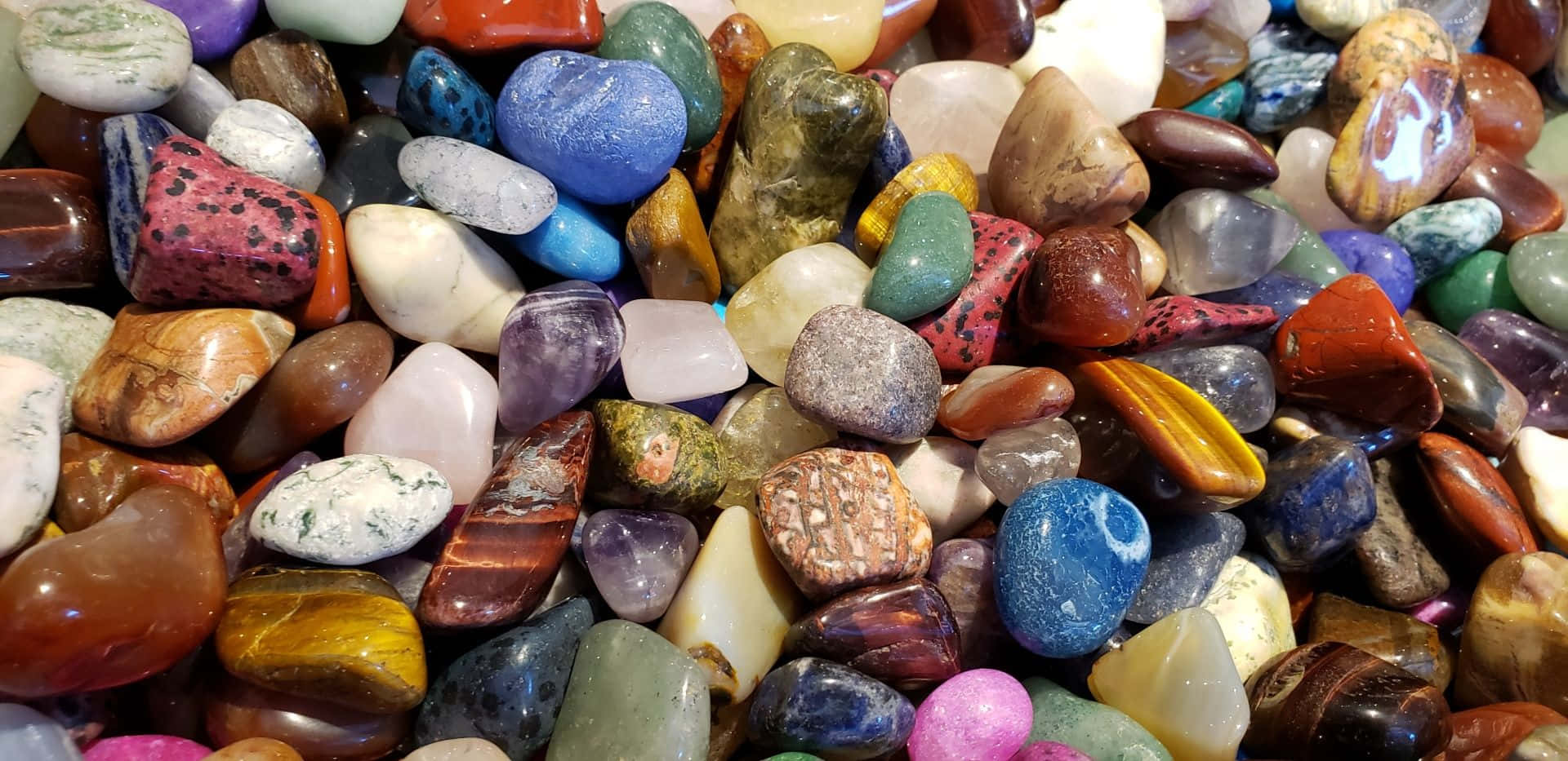 colorful pebble rocks, polished gemstones, blue, Full HD Desktop Wallpaper