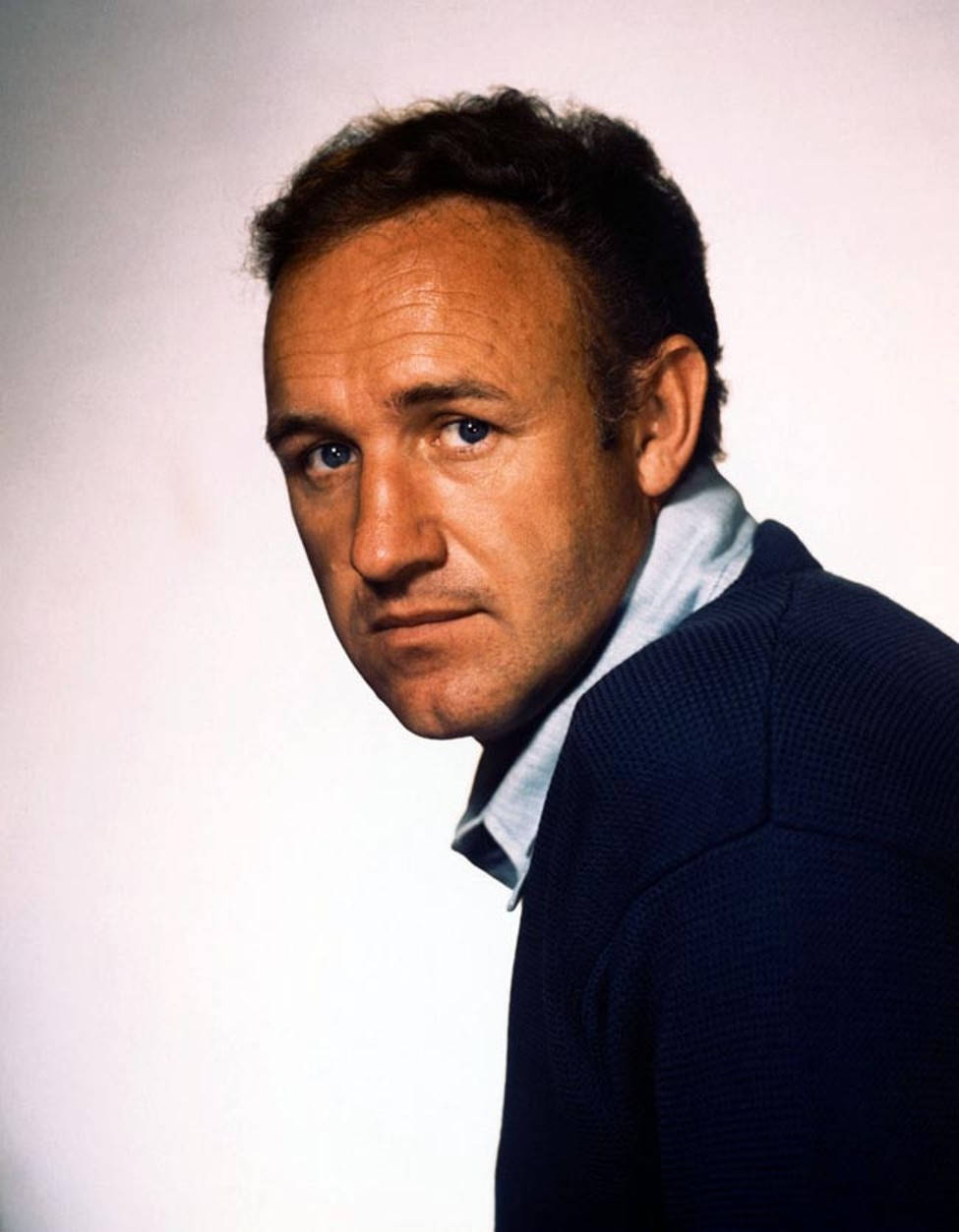 Gene Hackman, intense blue eyes, dark hair, SD Phone Wallpaper