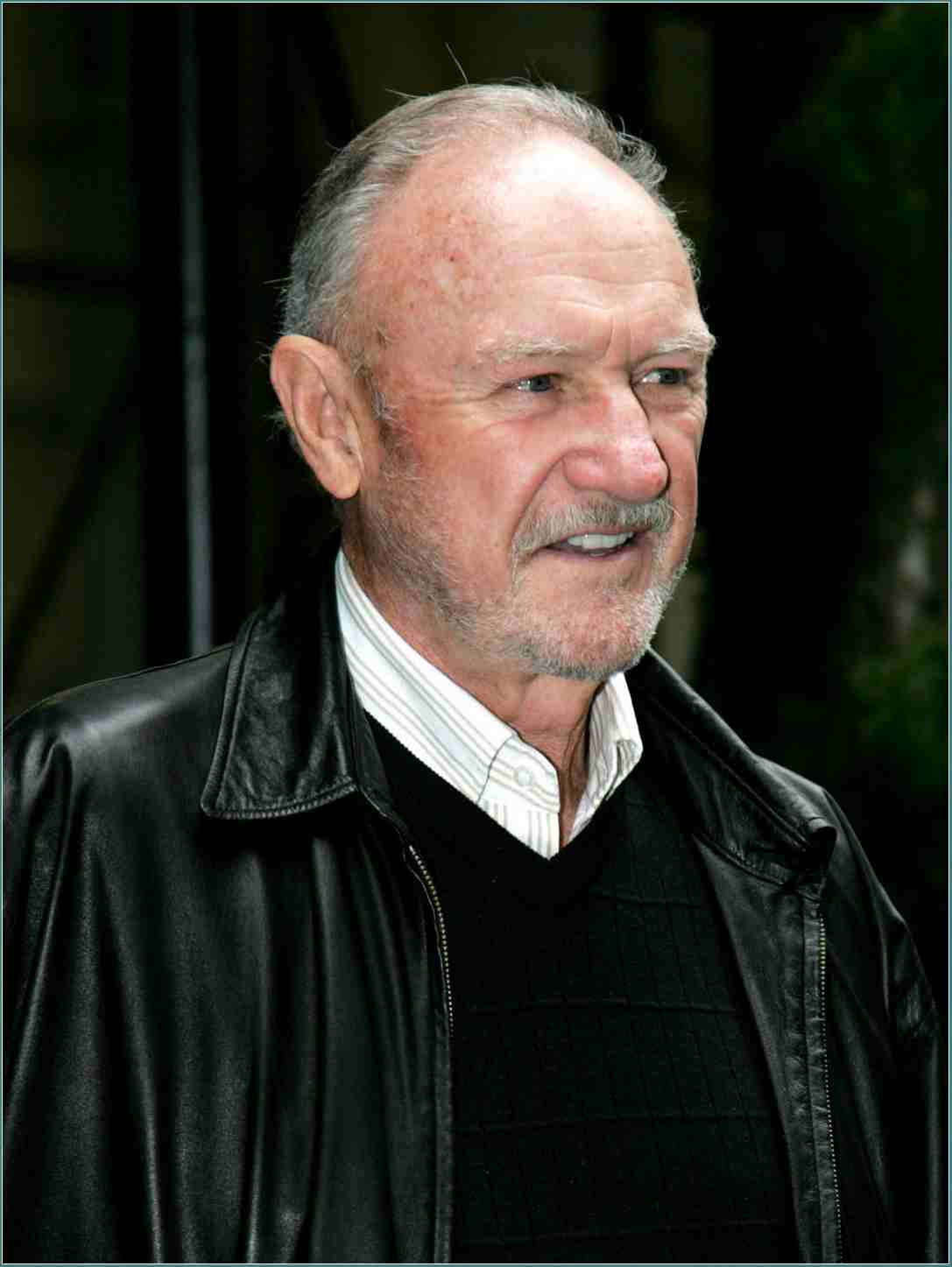 Gene Hackman, black leather jacket, striped shirt, HD Phone Wallpaper