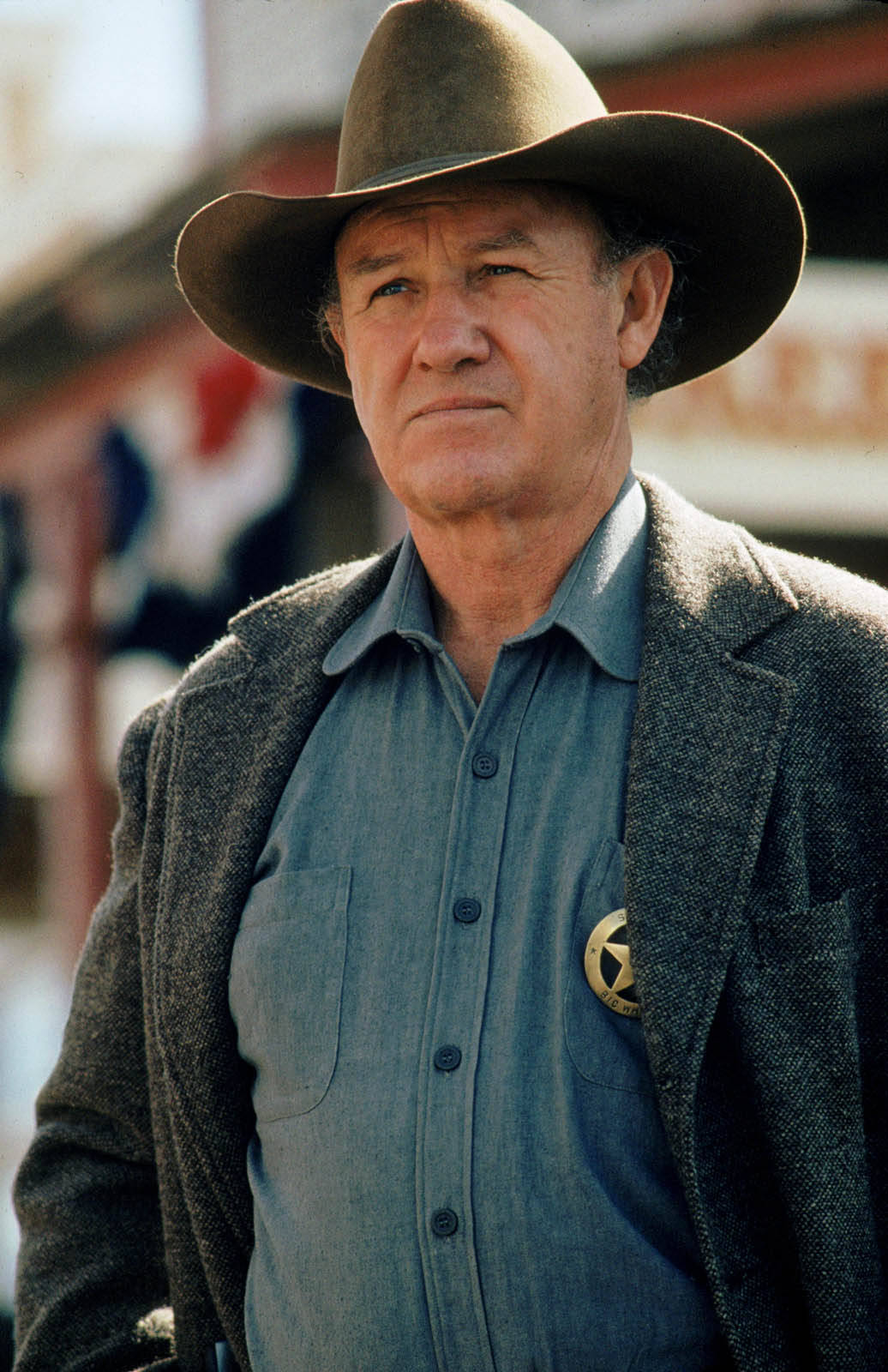 Gene Hackman, cowboy sheriff, brown hat, HD Phone Wallpaper