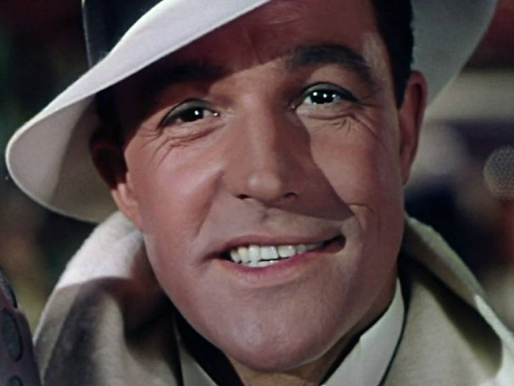 Gene Kelly, white fedora, beige coat, SD Desktop Wallpaper