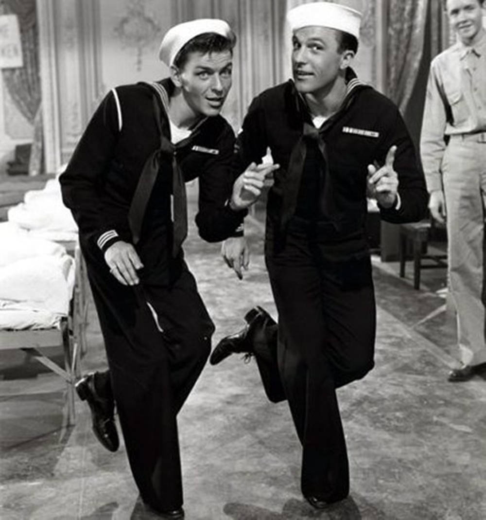 Gene Kelly, black and white, sailors, SD Phone Wallpaper