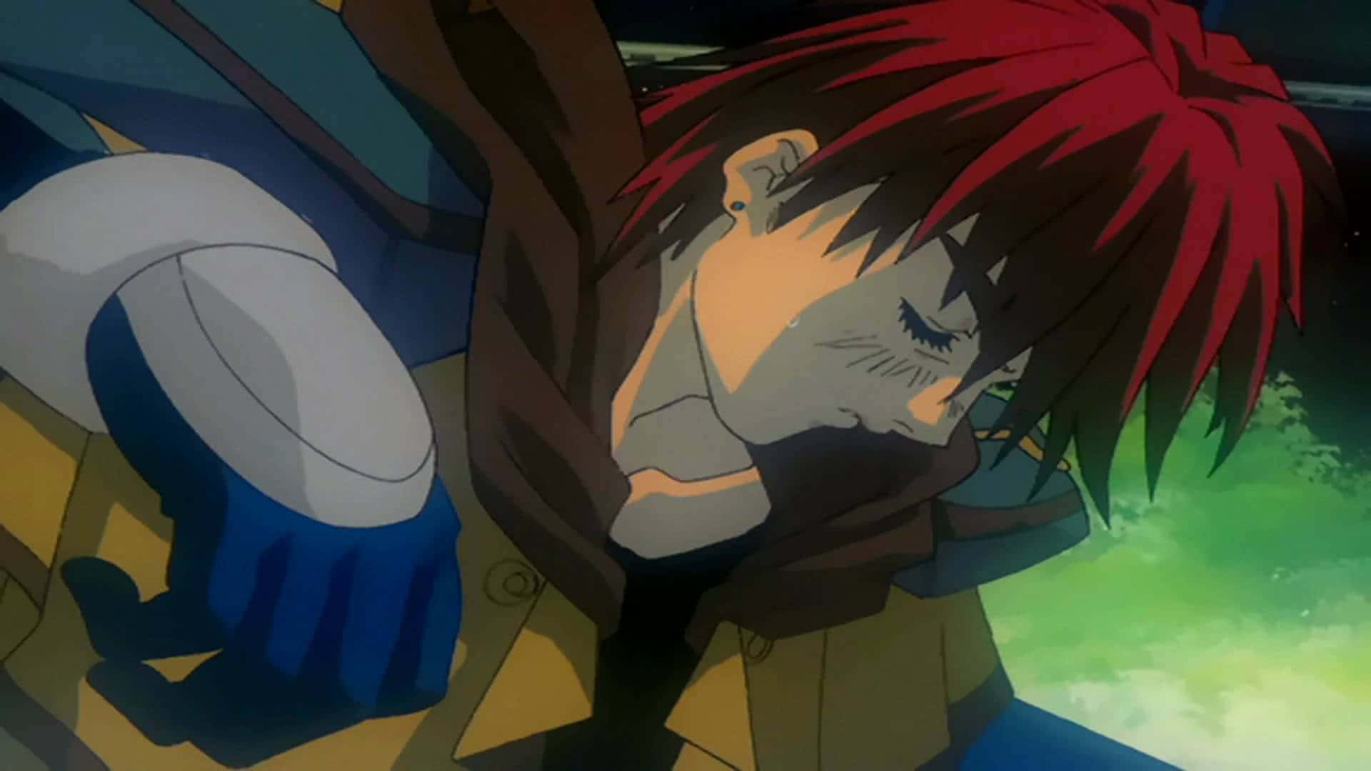 Gene Starwind, red-haired, closed eyes, Full HD Desktop Wallpaper
