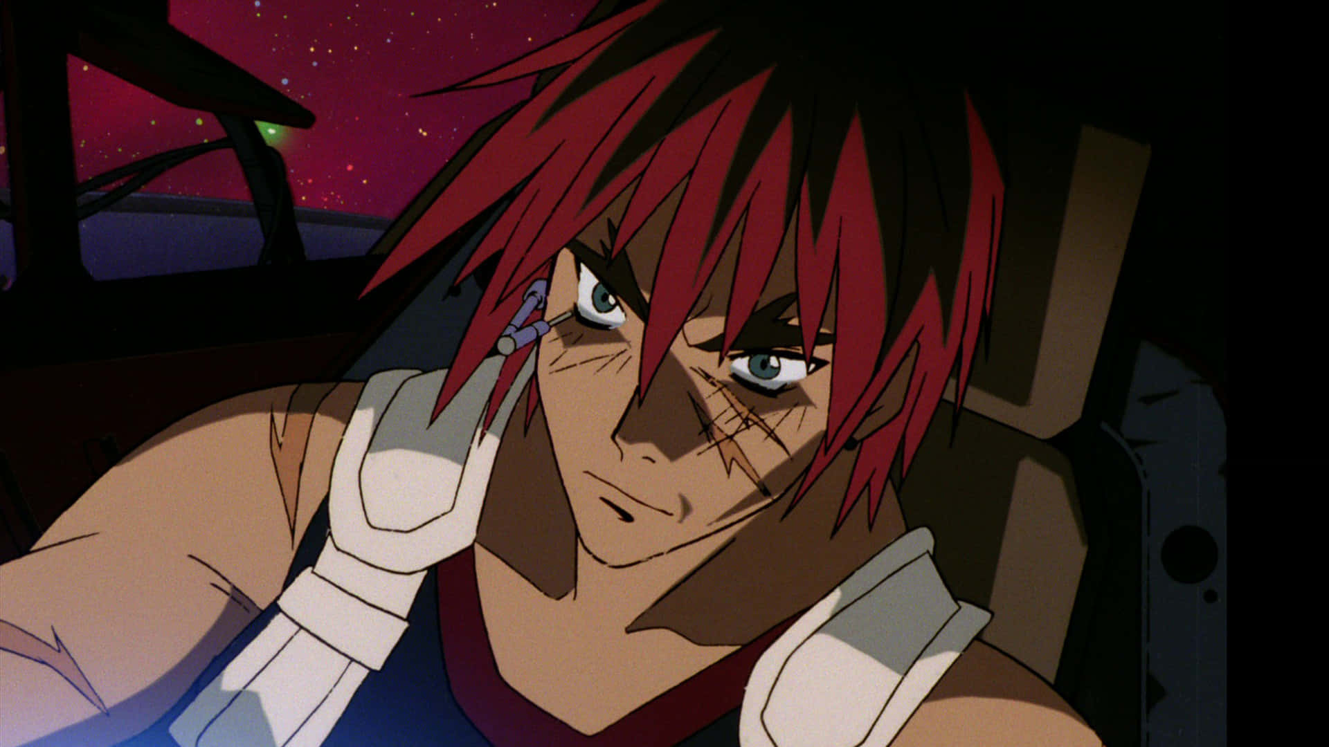 Gene Starwind, red-haired, intense blue eyes, Full HD Desktop Wallpaper