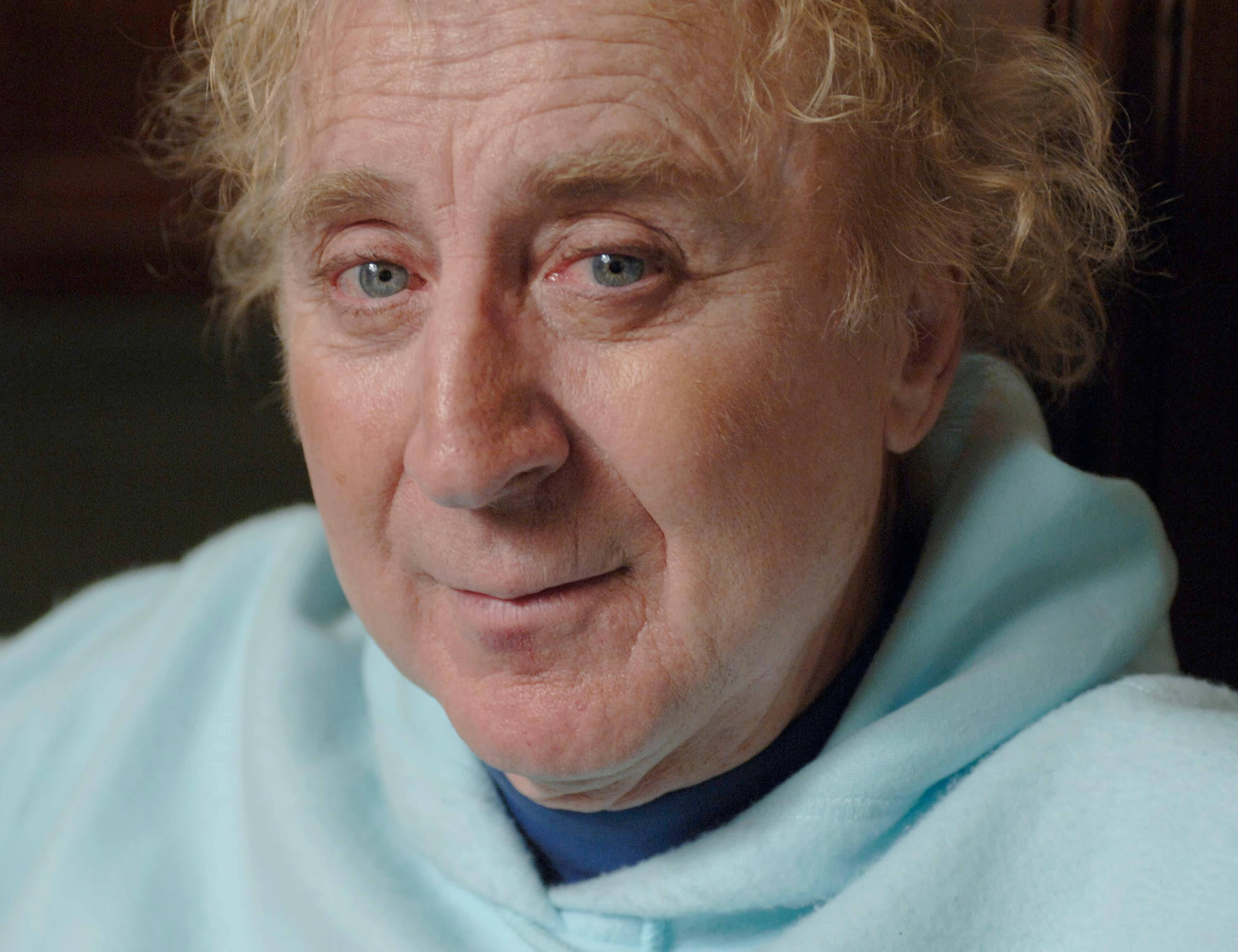 Gene Wilder, curly blonde hair, blue eyes, 2K Desktop Wallpaper