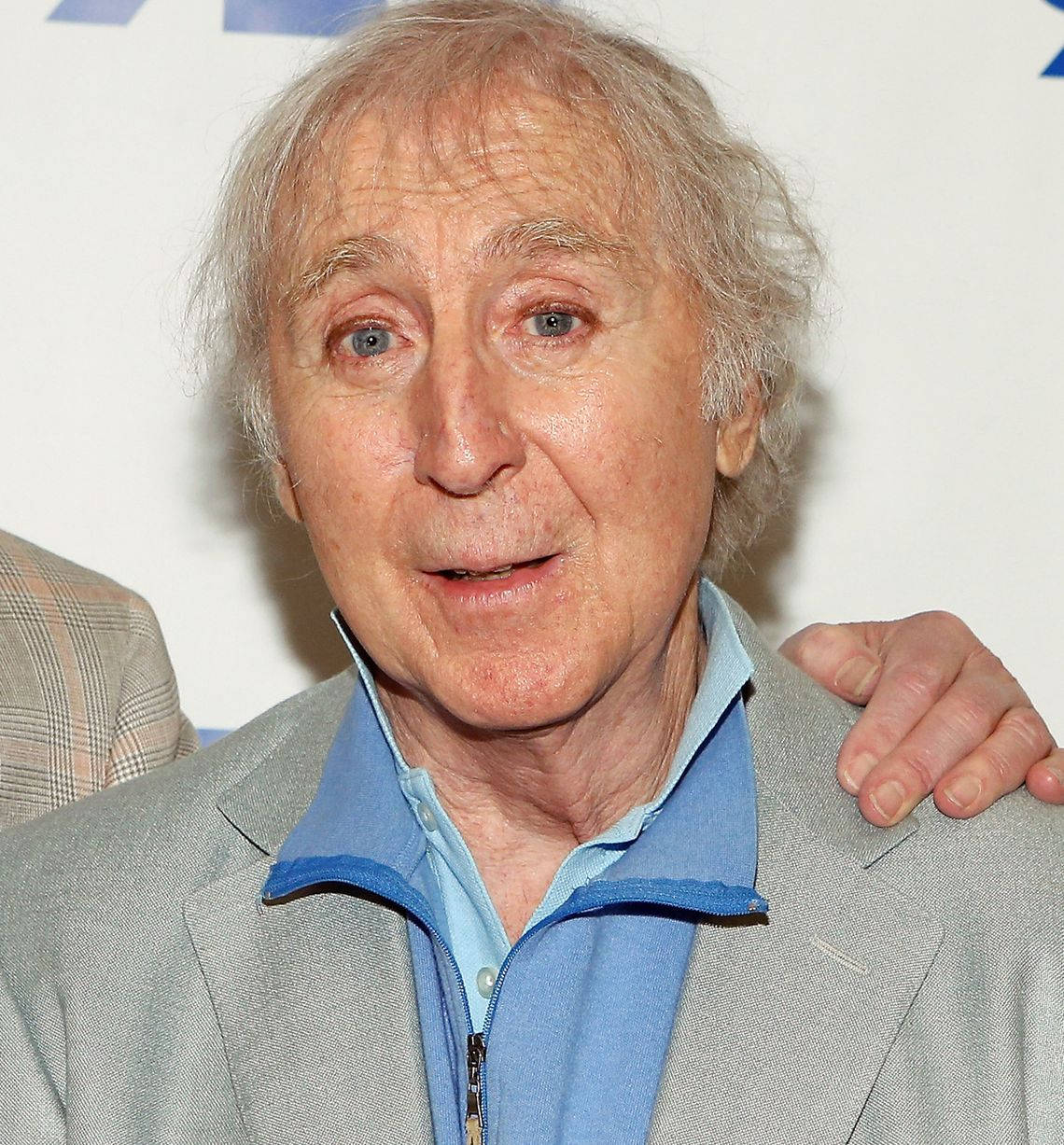 Gene Wilder, gray blazer, blue zip-neck shirt, SD Phone Wallpaper