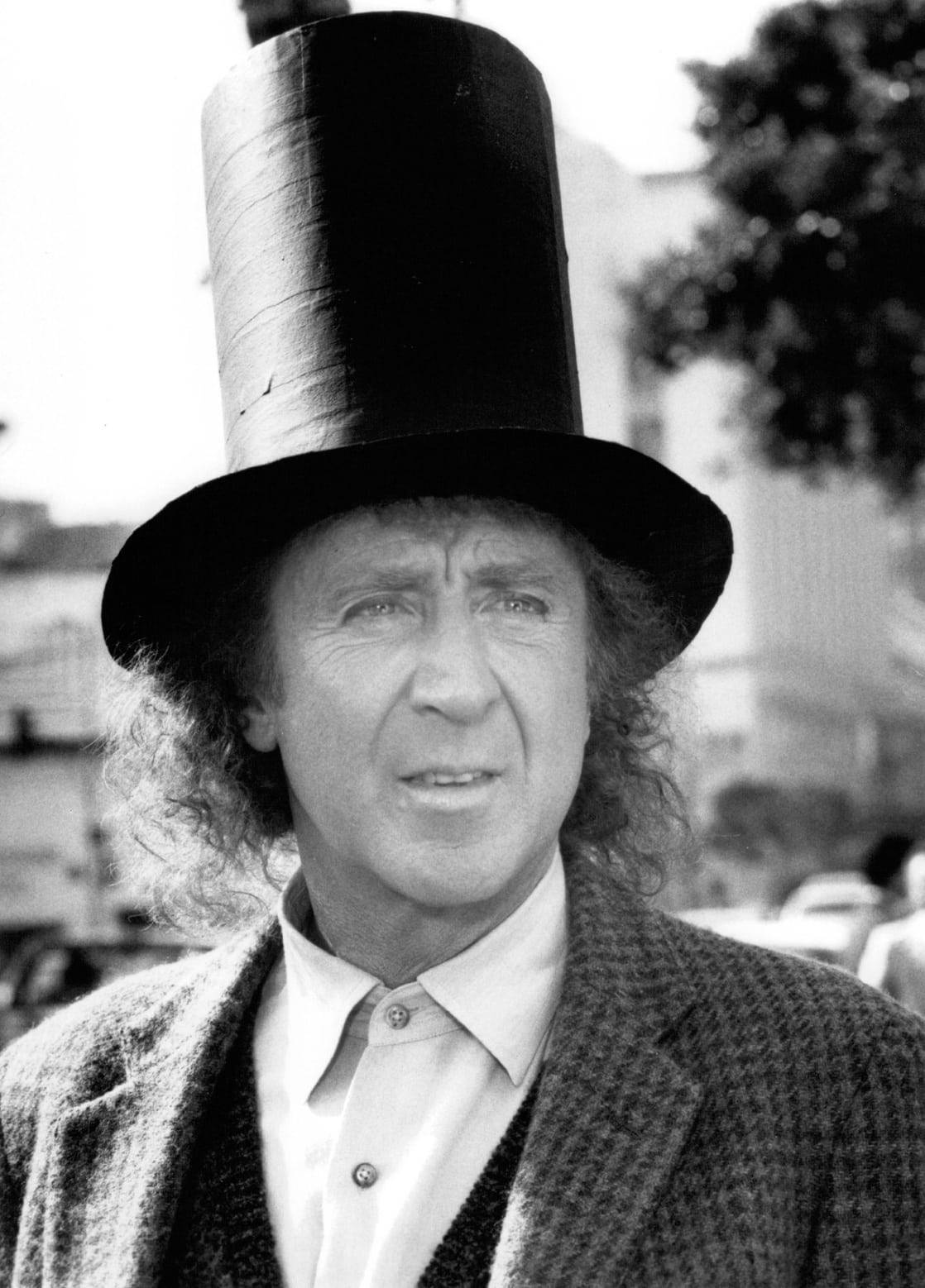 Gene Wilder, black top hat, textured coat, HD Phone Wallpaper
