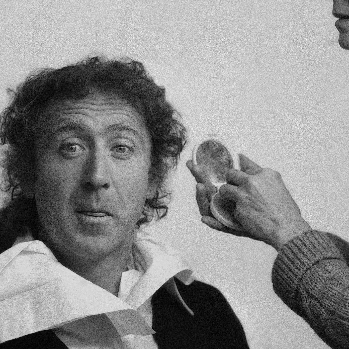 Gene Wilder, curly hair, stark black and white photo, HD Desktop Wallpaper