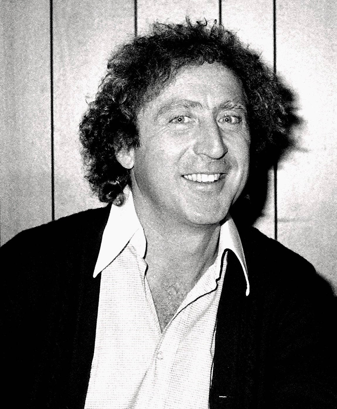 Gene Wilder, curly hair, wooden paneled wall, HD Phone Wallpaper
