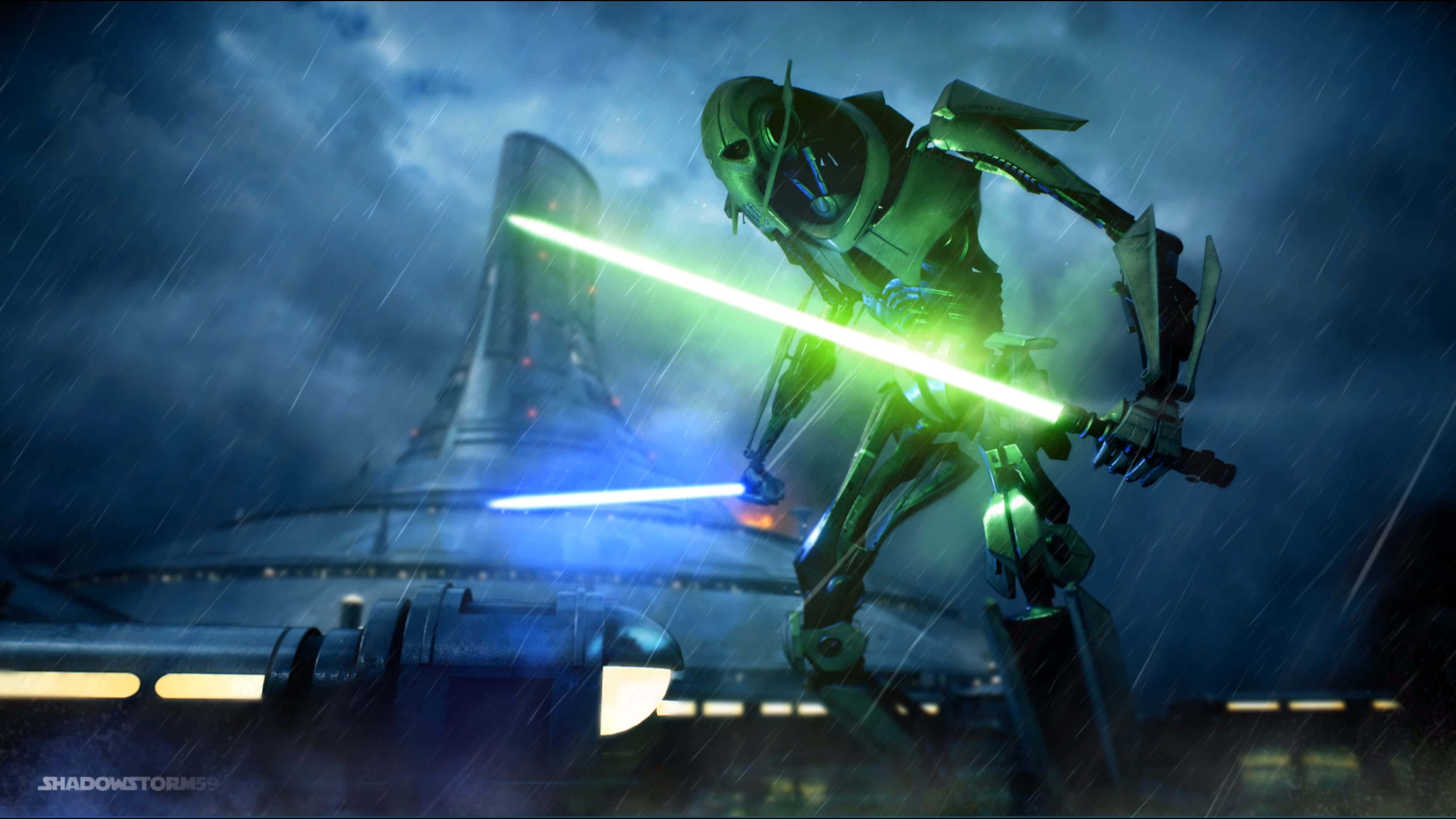 General Grievous, green lightsaber, droid, 4K Desktop Wallpaper