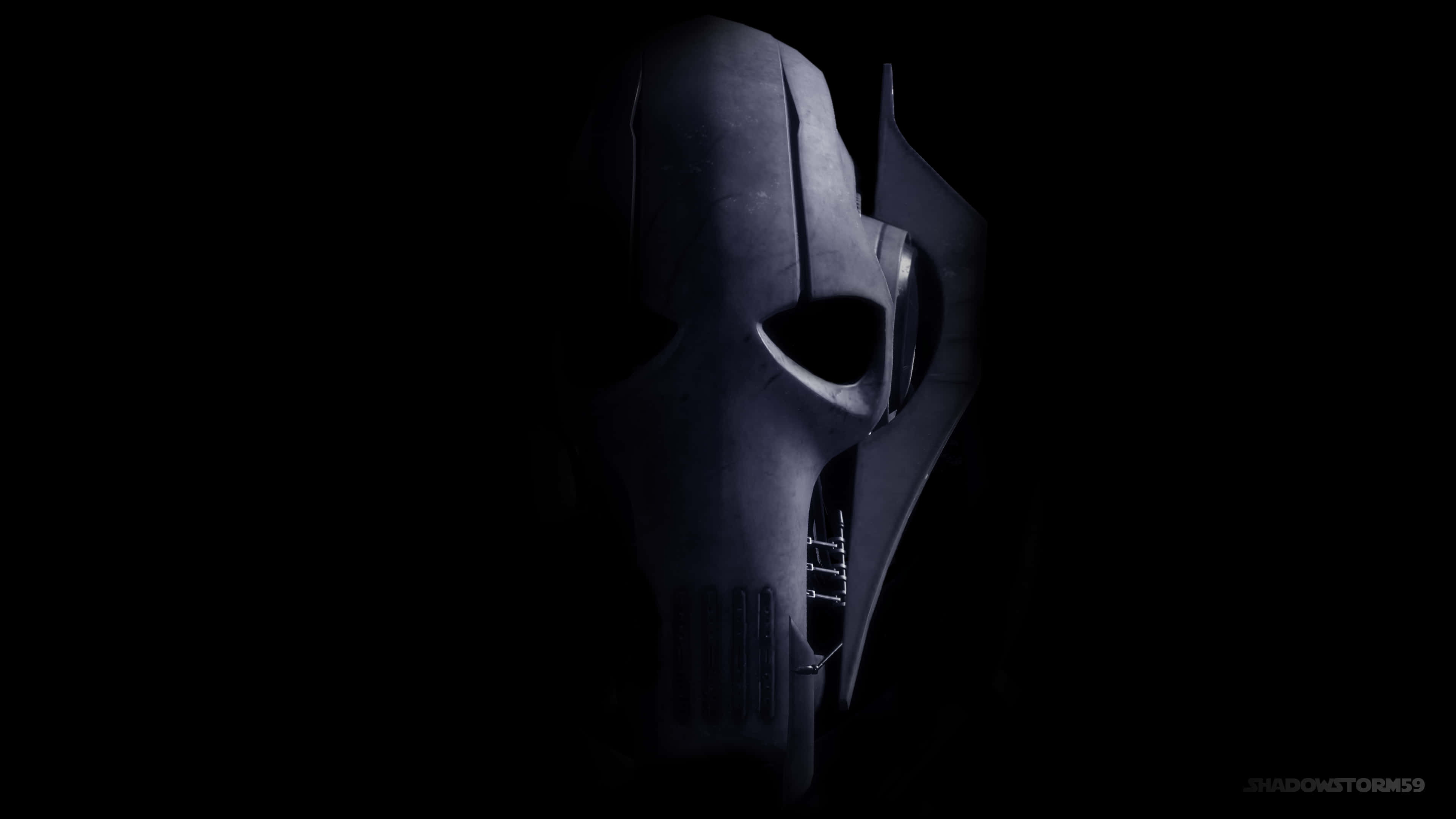 General Grievous, dark gray helmet, glowing eyes, 4K Desktop Wallpaper