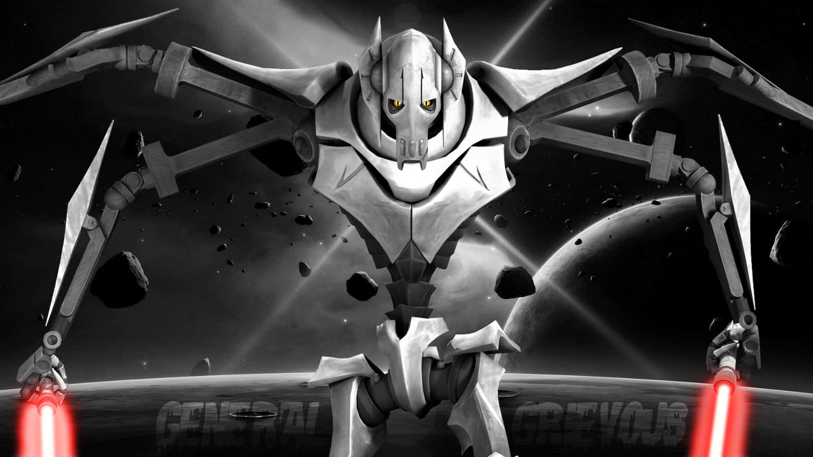 General Grievous, robotic leader of the Separatist Droid Army, silver robot, HD Desktop Wallpaper