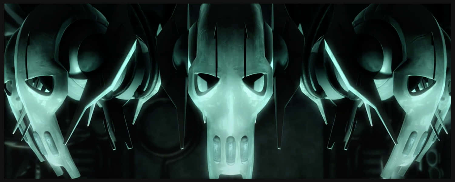 General Grievous, teal robotic skulls, sharp angular features, HD Desktop Wallpaper