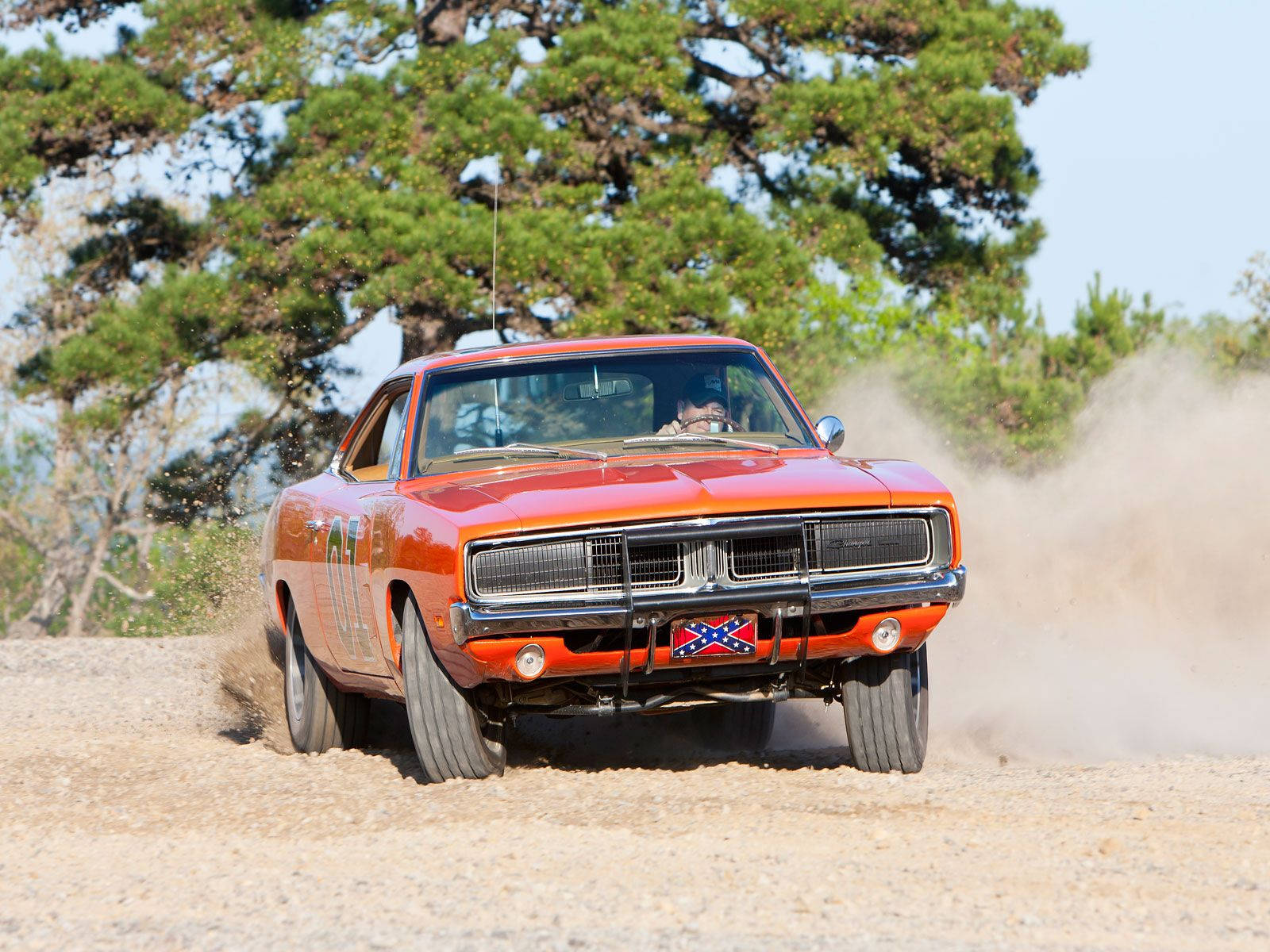 General Lee, vibrant orange, classic muscle car, HD Desktop Wallpaper