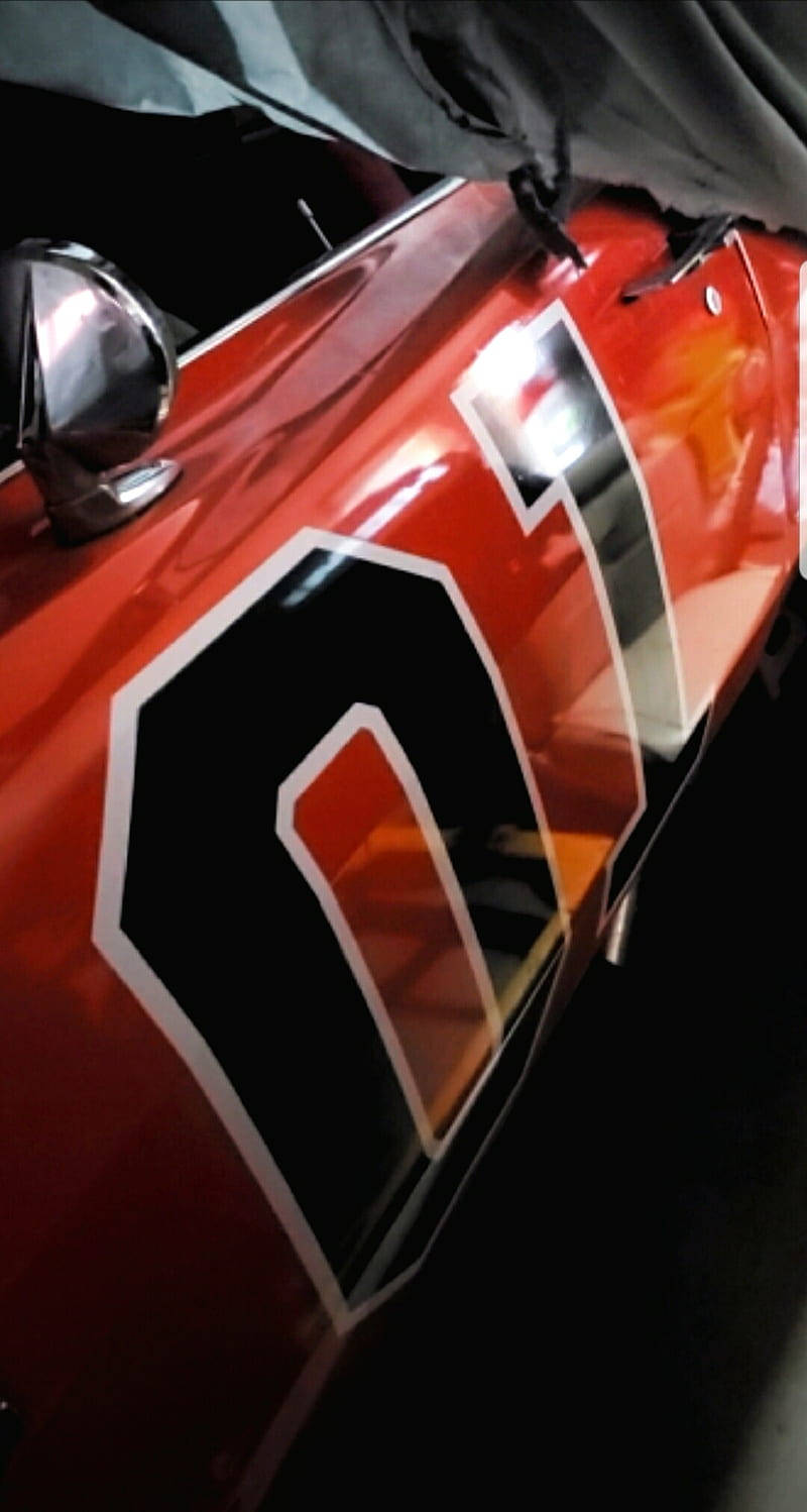 General Lee, glossy red, vintage race car, HD Phone Wallpaper