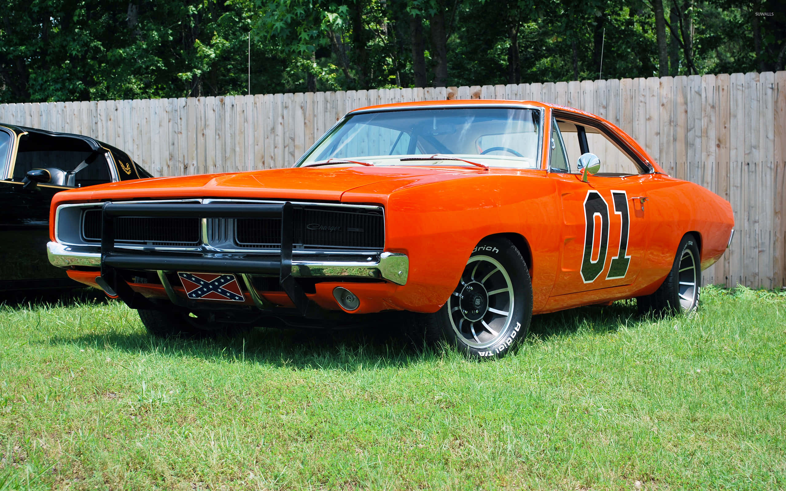 1970 Dodge Charger, racing number 01, vibrant orange, 2K Desktop Wallpaper