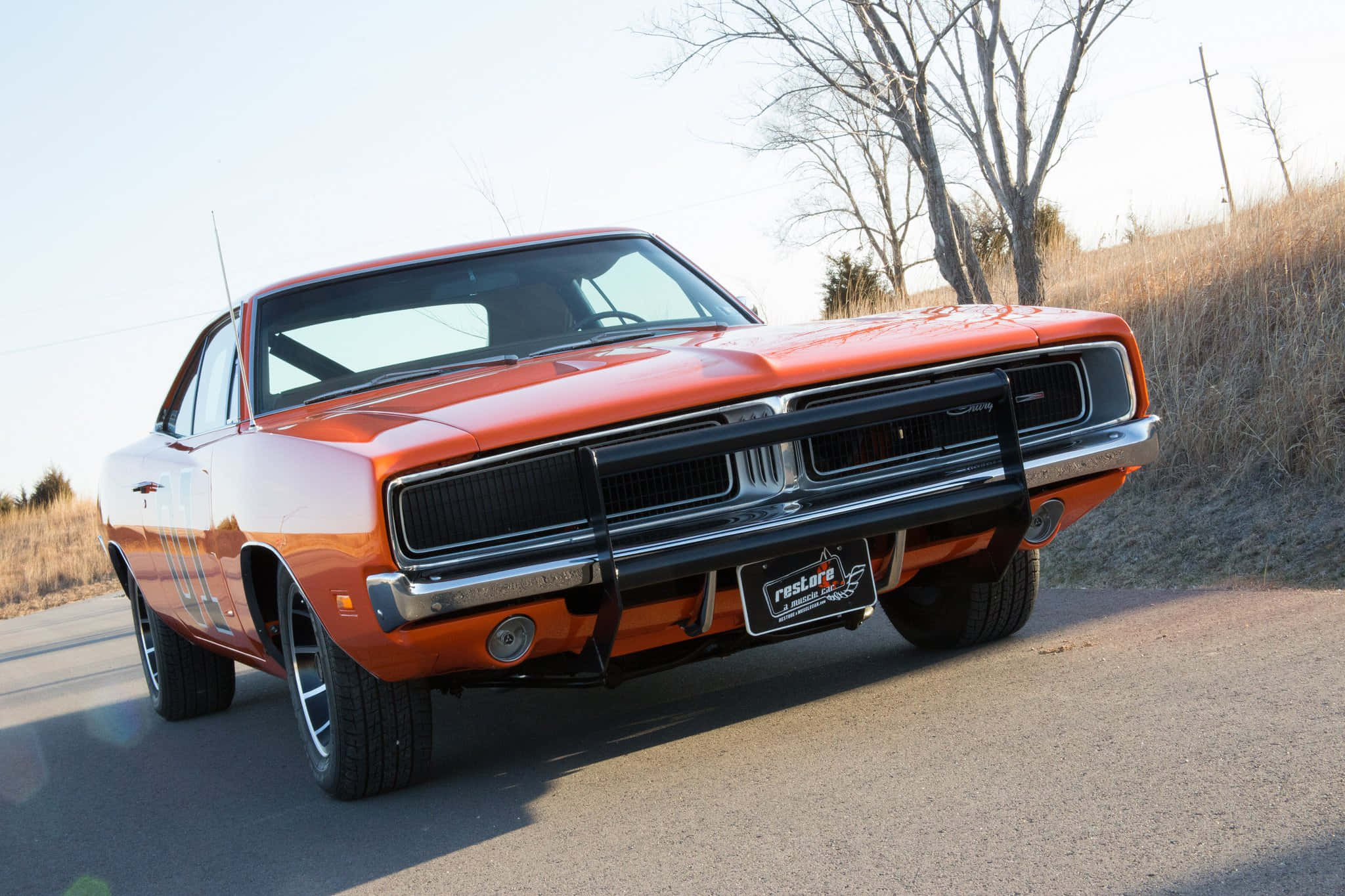 General Lee, orange, black grille, Full HD Desktop Wallpaper