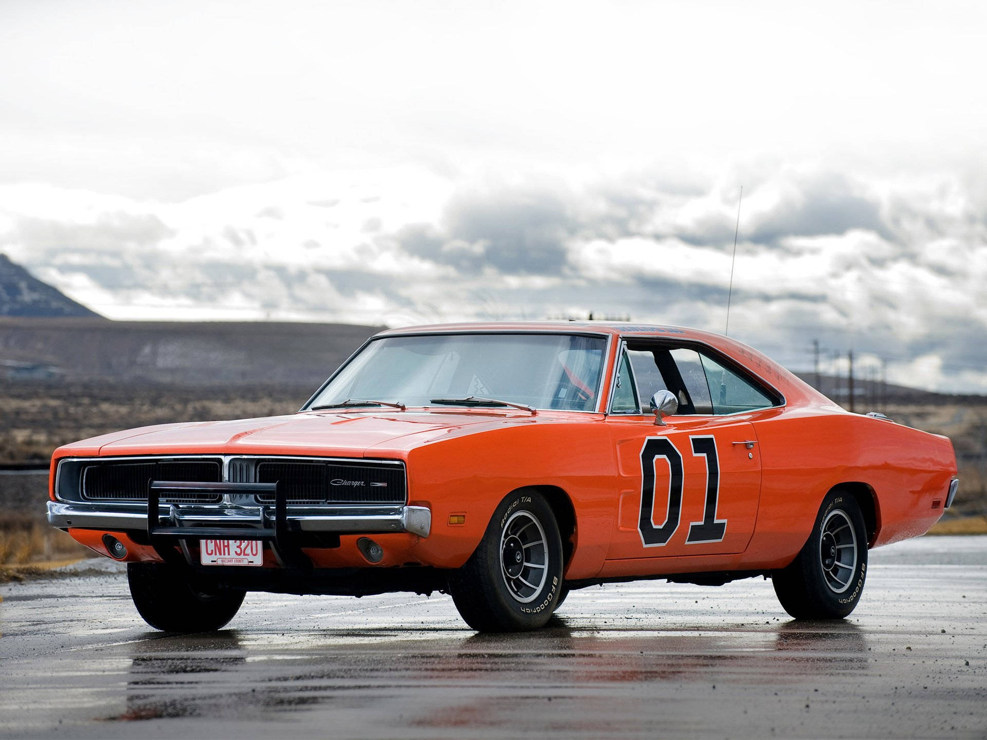 1970 Dodge Charger, black number 01, vibrant orange, Full HD Desktop Wallpaper