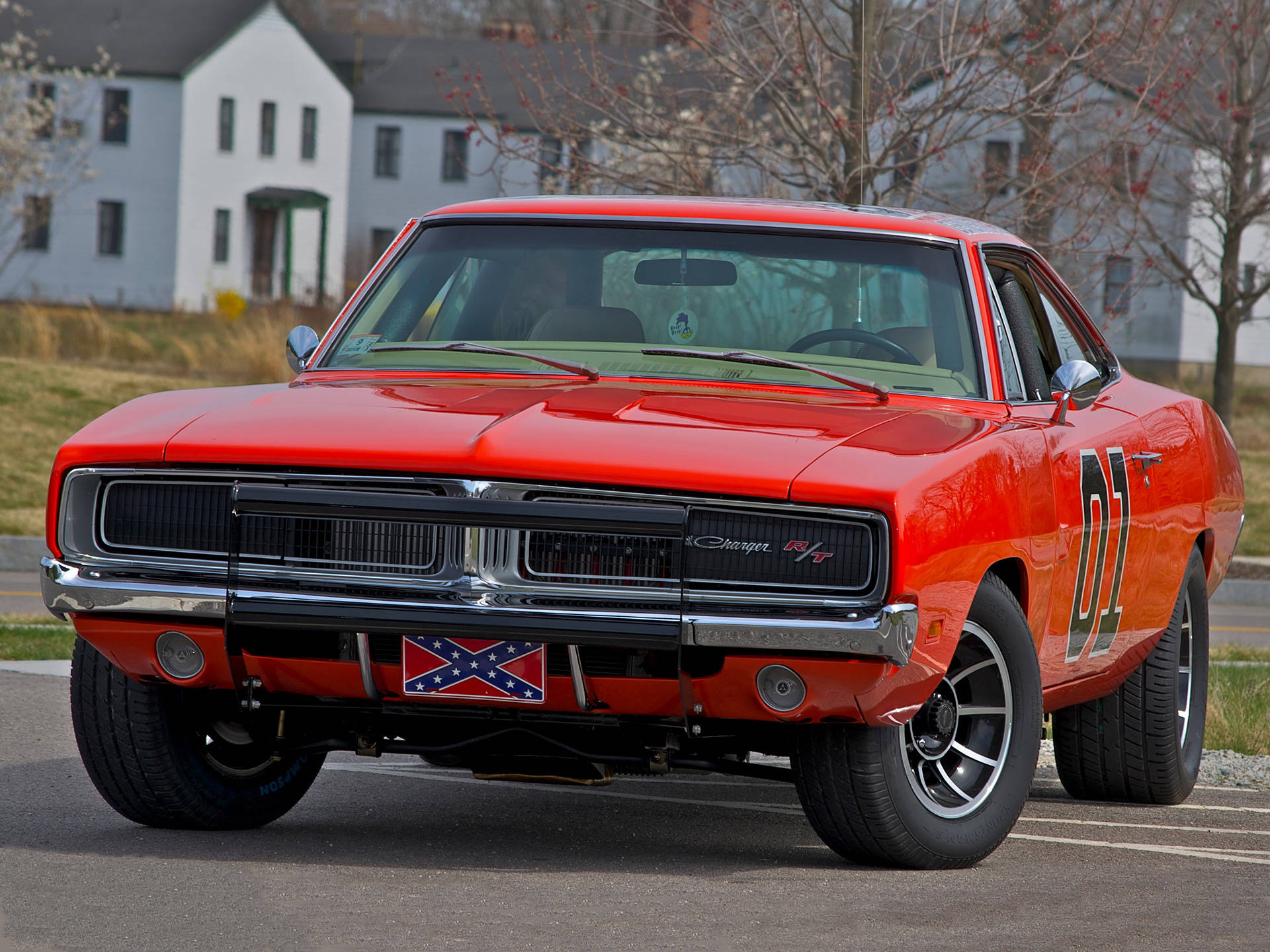 General Lee, 1970 Dodge Charger R/T, red, Full HD Desktop Wallpaper