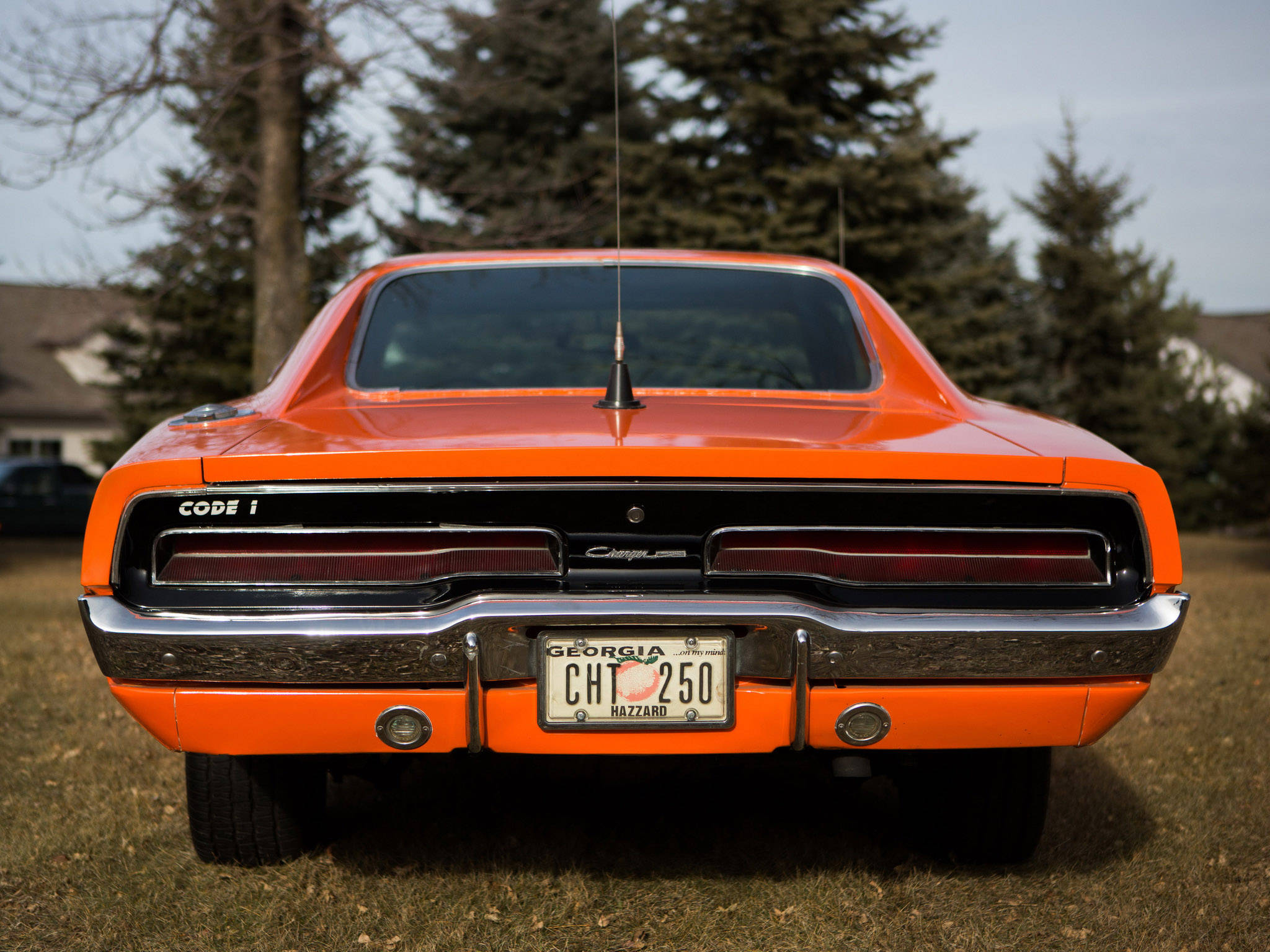 General Lee, vivid orange, classic muscle car, Full HD Desktop Wallpaper