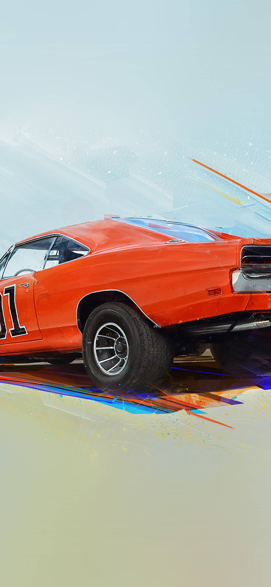 General Lee, red and orange car, number 11, Full HD Phone Wallpaper