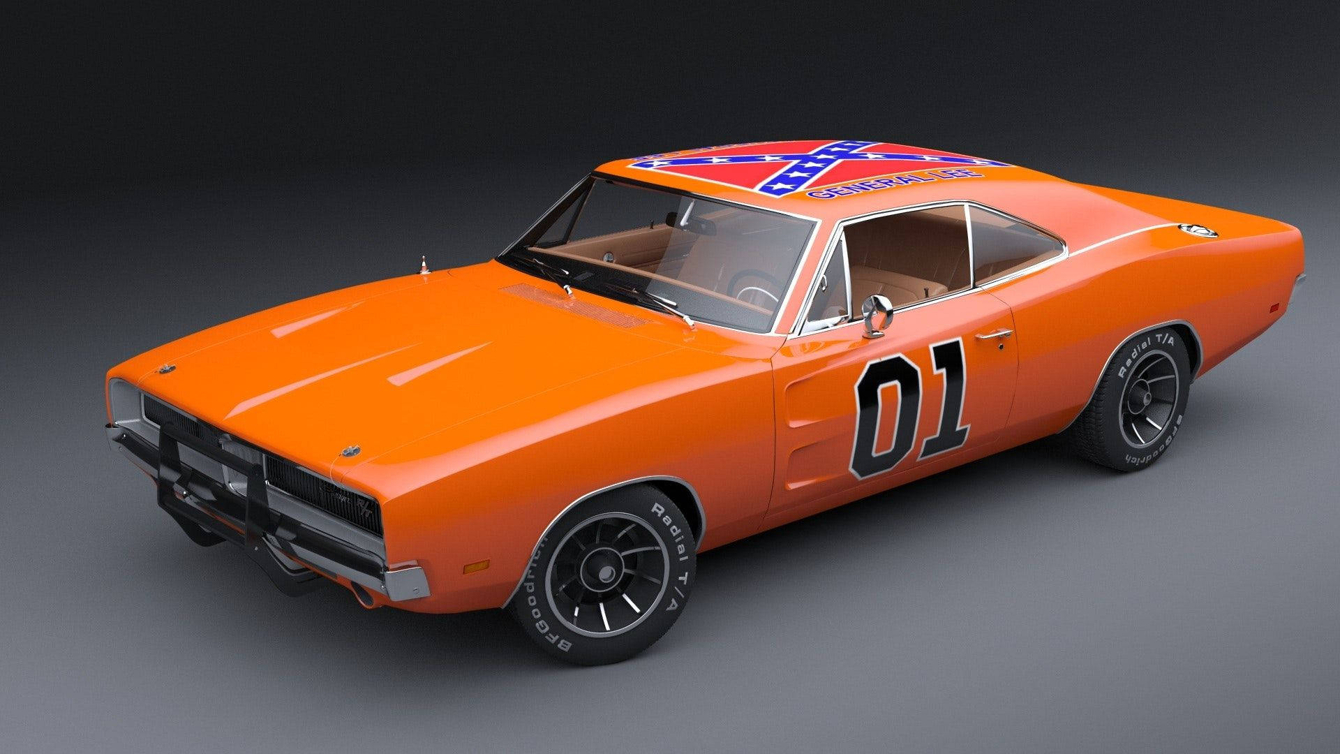 General Lee, 1970 Dodge Charger, orange, Full HD Desktop Wallpaper