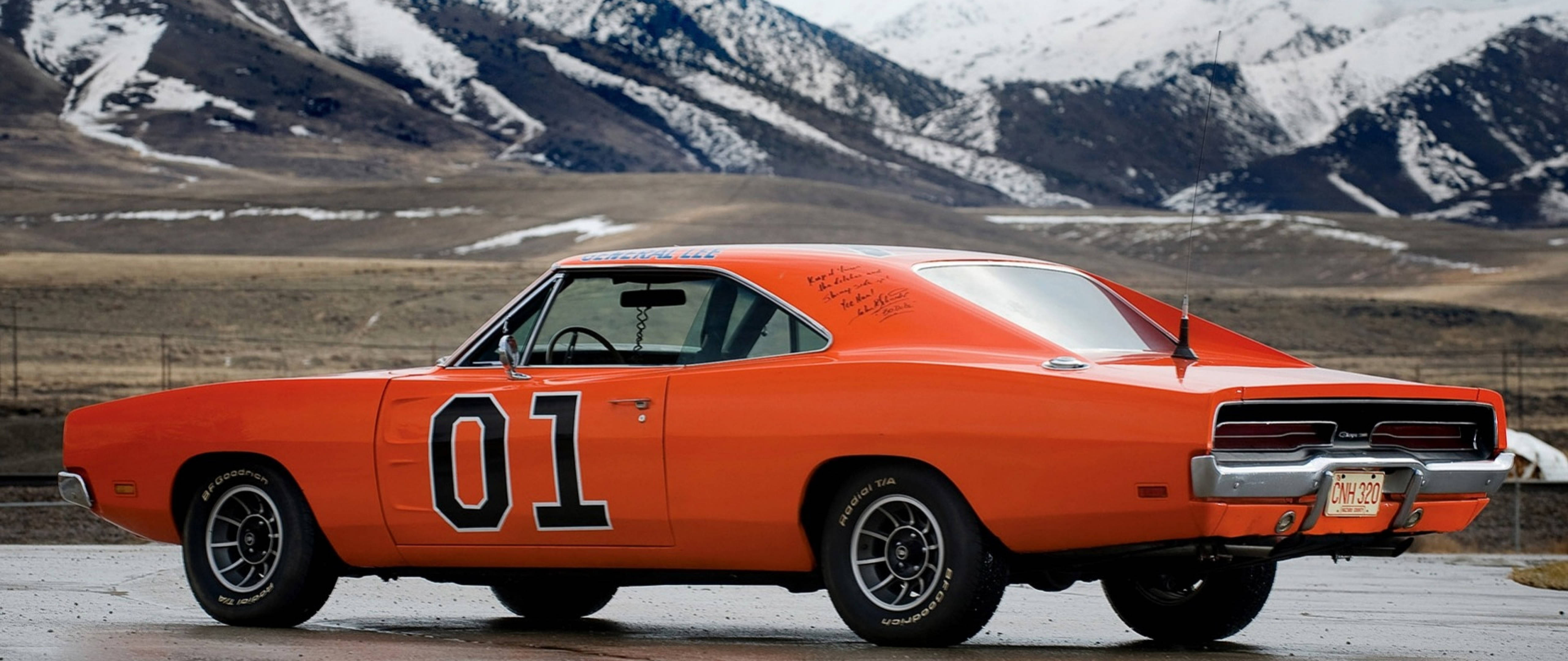 General Lee, 1970 Dodge Challenger, orange, 5K Desktop Wallpaper