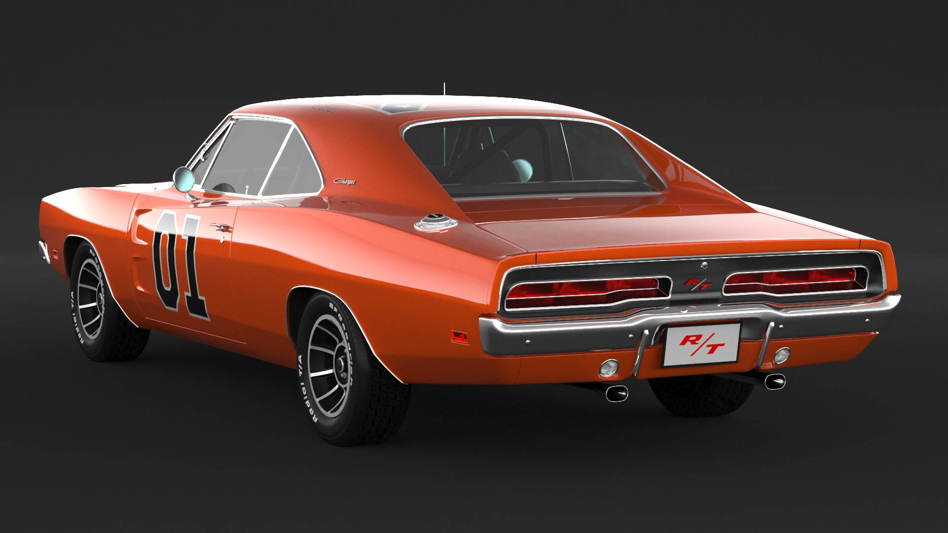 1970 Dodge Challenger R/T, black racing stripes, number 01, Full HD Desktop Wallpaper