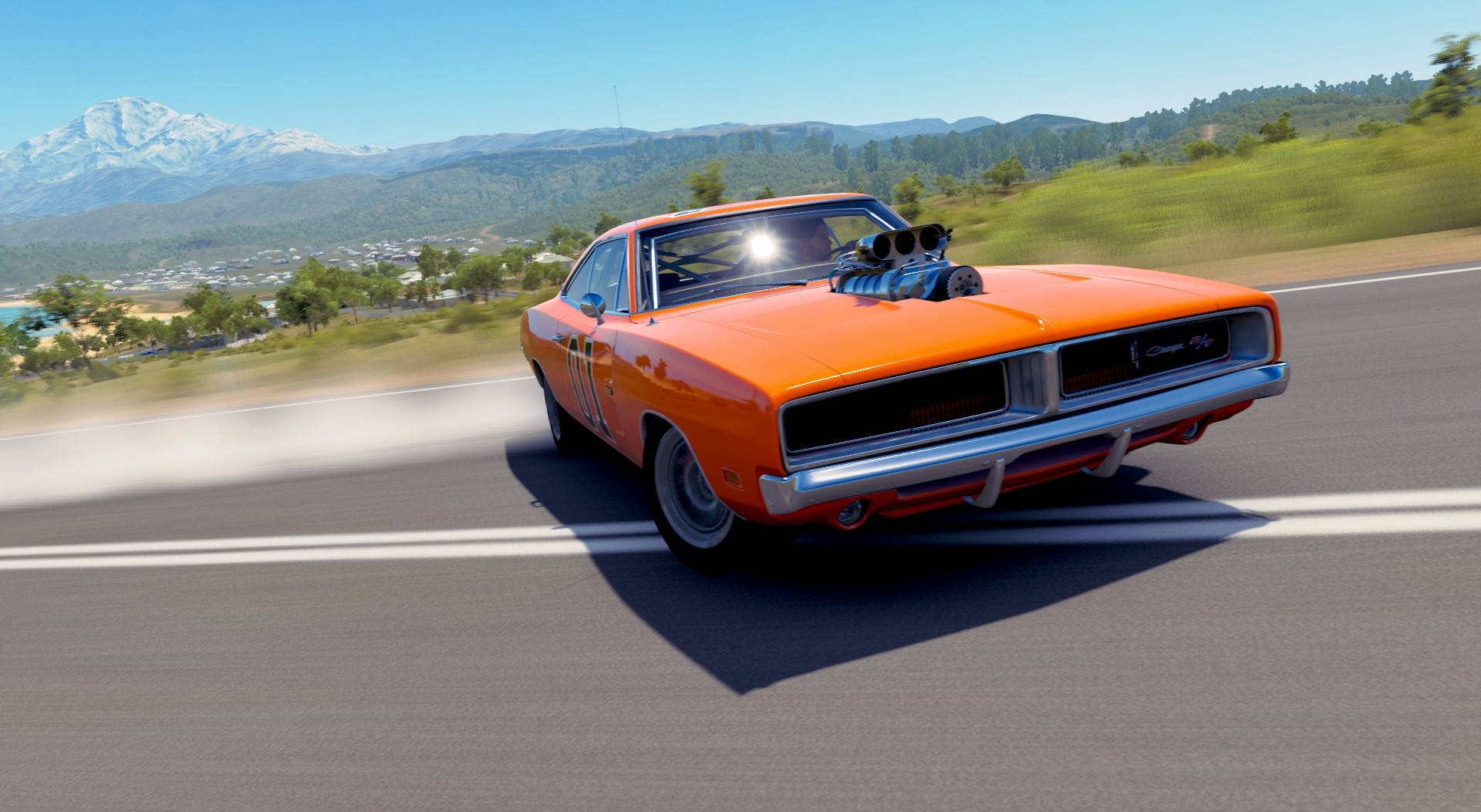 General Lee, vibrant orange, classic muscle car, Full HD Desktop Wallpaper