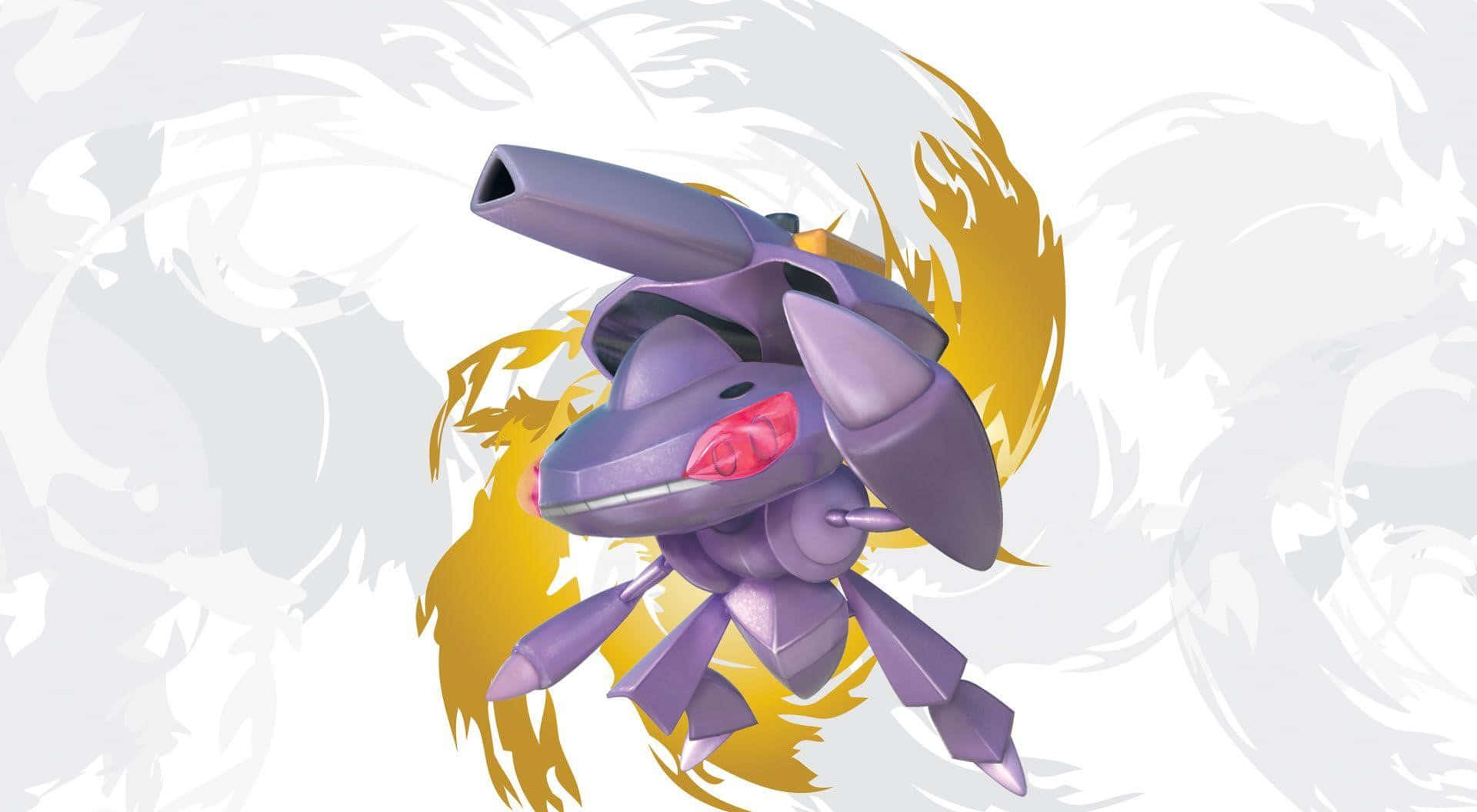 Genesect, purple metallic, red eyes, Full HD Desktop Wallpaper
