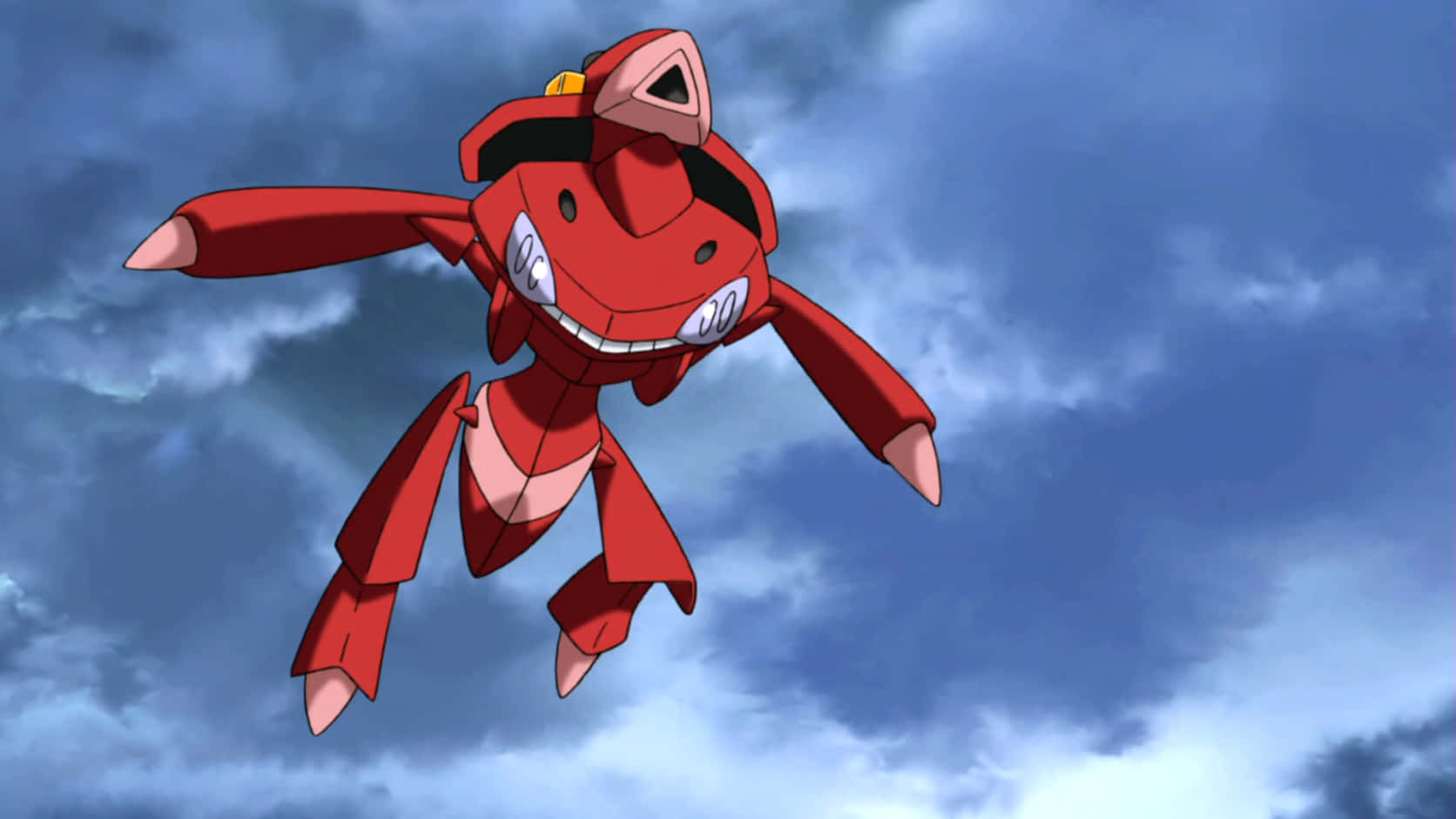 Genesect, red, shiny, HD Desktop Wallpaper