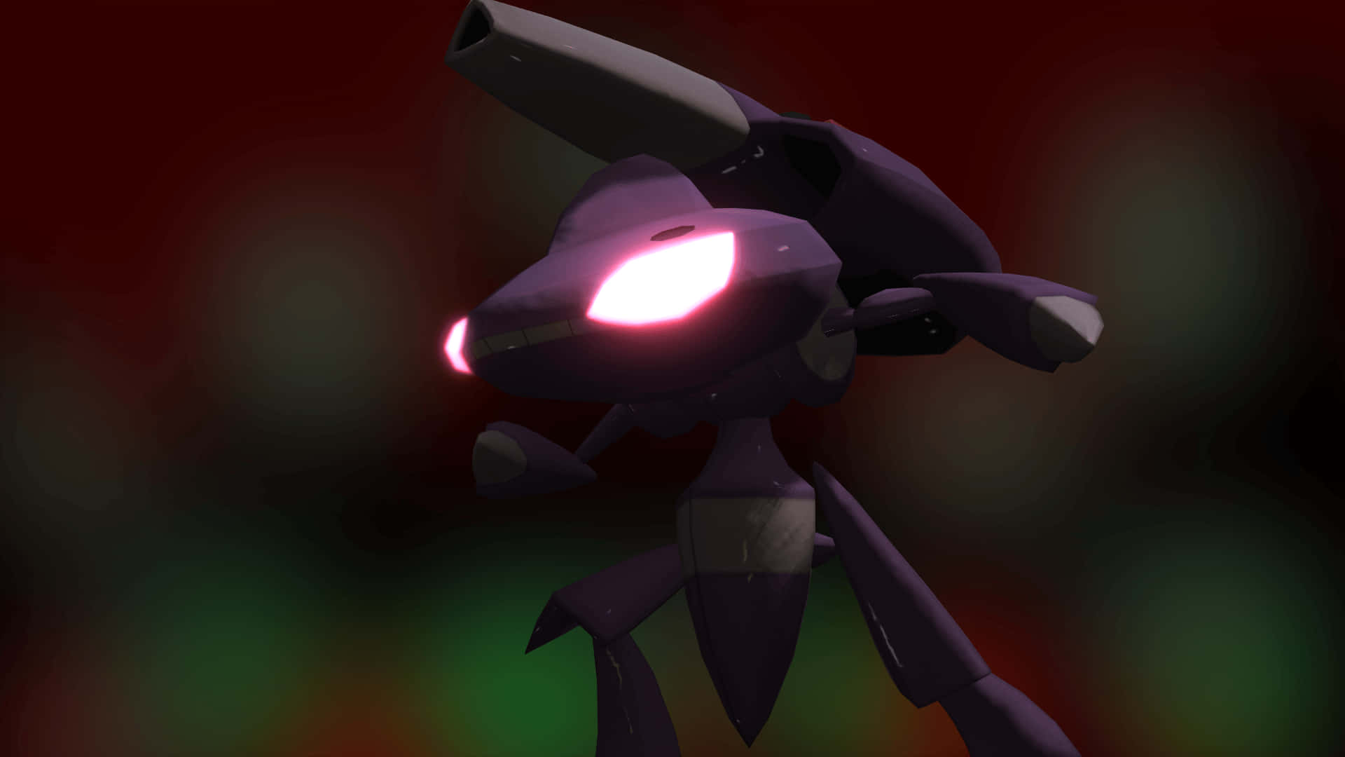 Genesect, purple, glowing pink eyes, Full HD Desktop Wallpaper