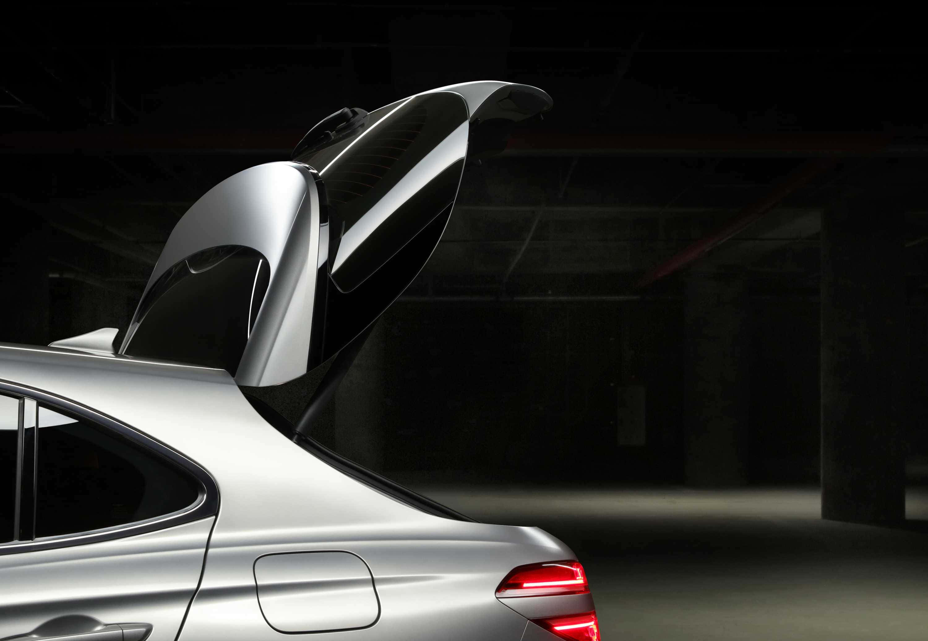 Genesis G70, silver, gullwing door, 2K Desktop Wallpaper