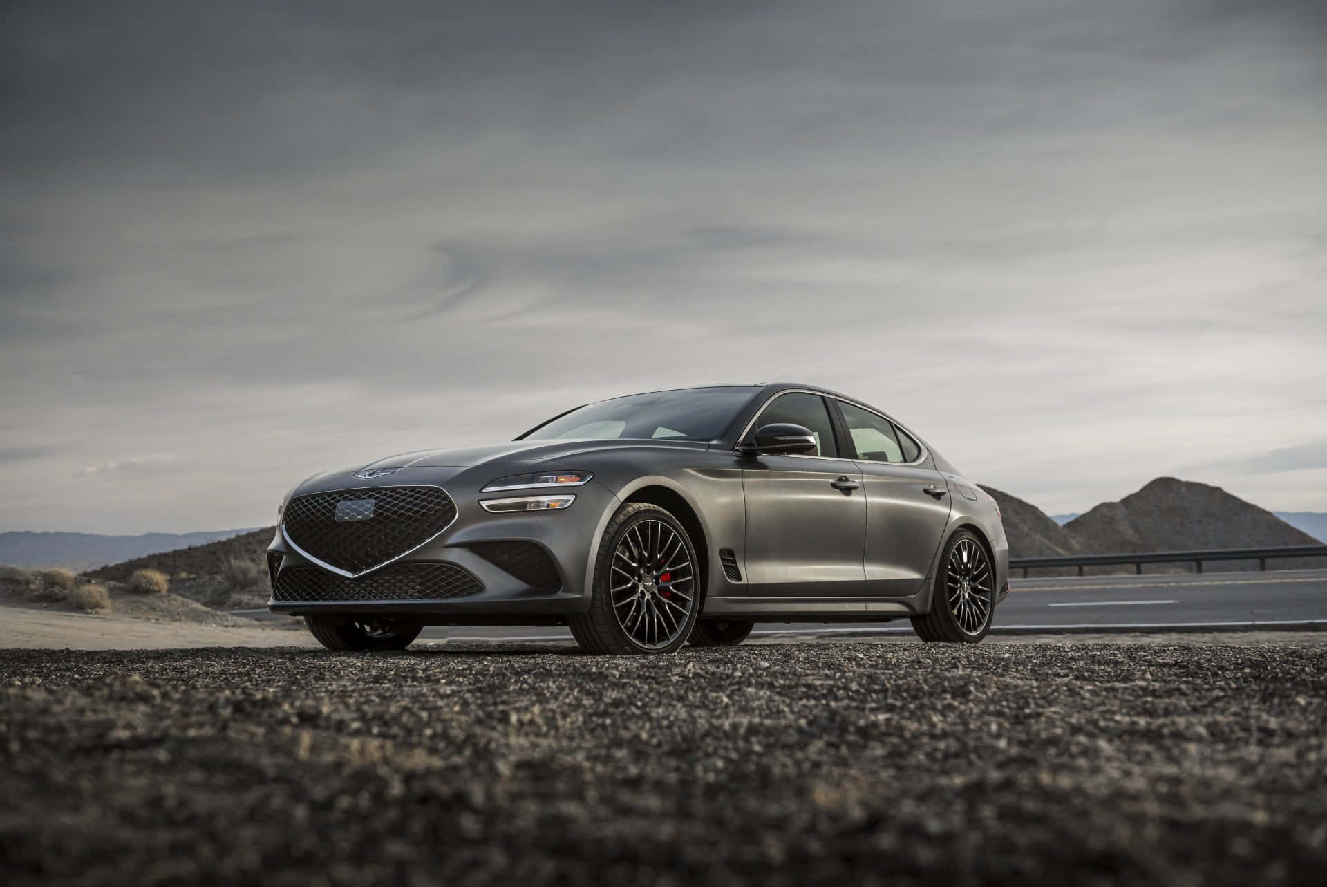 Genesis G70, matte gray, black rims, Full HD Desktop Wallpaper