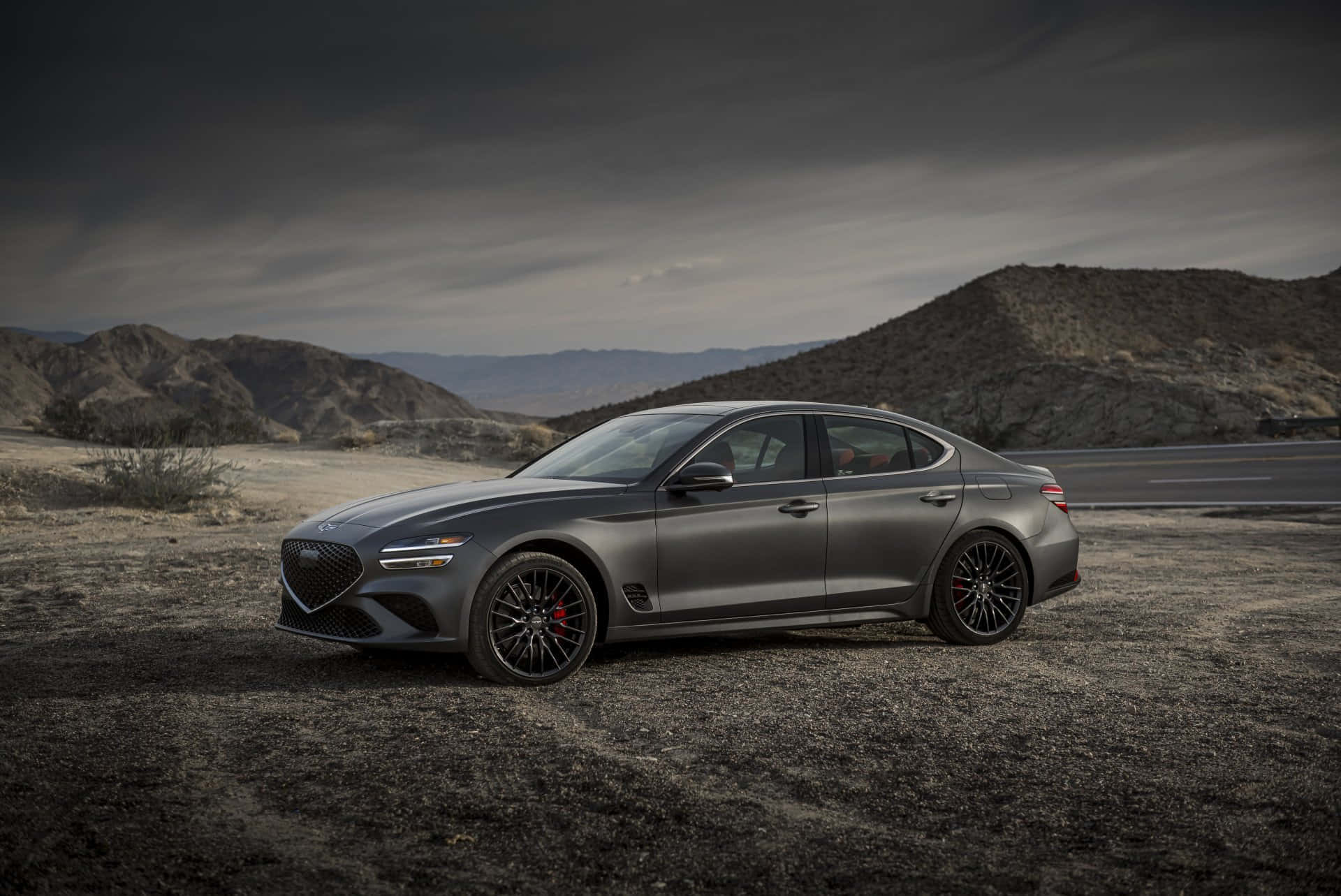 Genesis G70, matte gray, black rims, Full HD Desktop Wallpaper