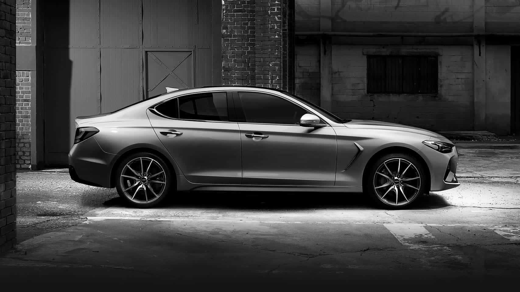 Genesis G70, silver, urban alley, HD Desktop Wallpaper